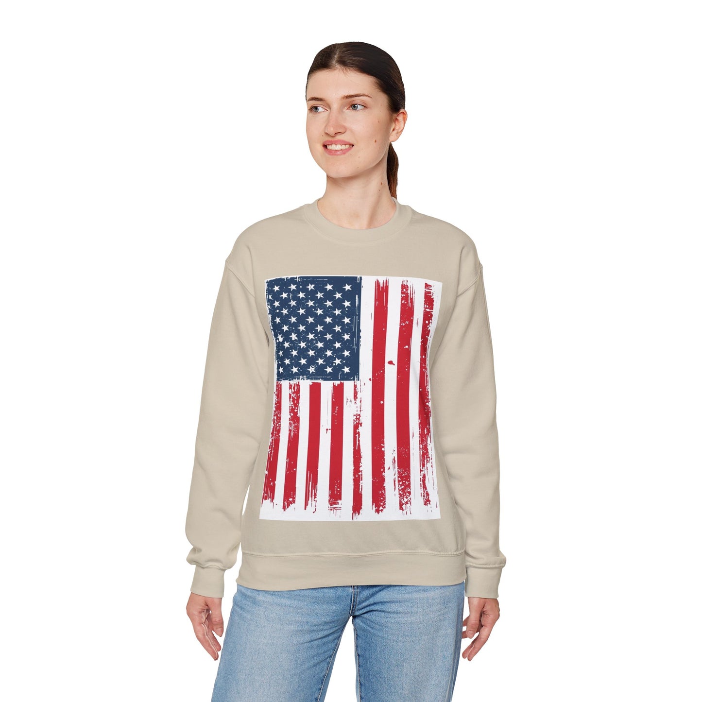 USA Flag Unisex Heavy Blend™ Crewneck Sweatshirt