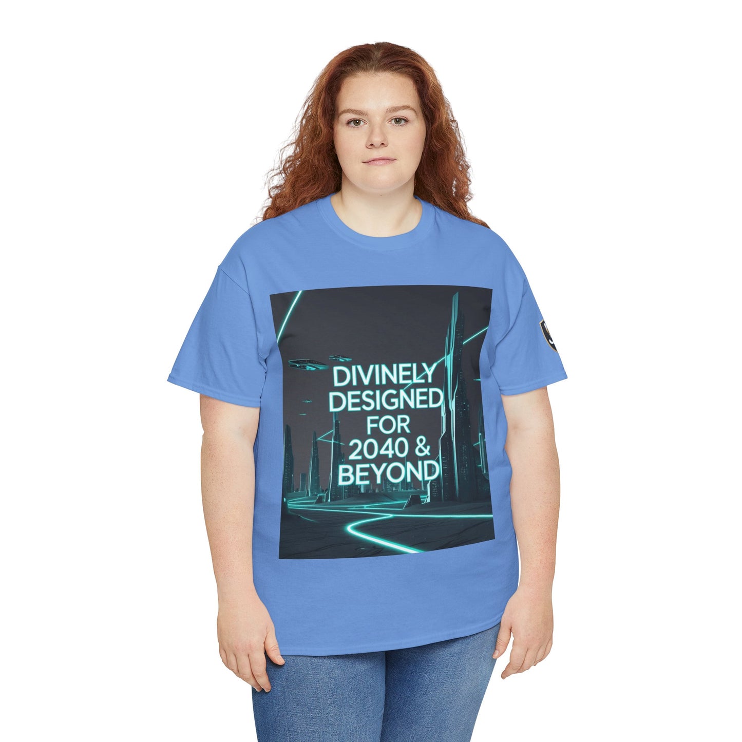 Futuristic Urban Tee for Tech Lovers - Unisex Heavy Cotton