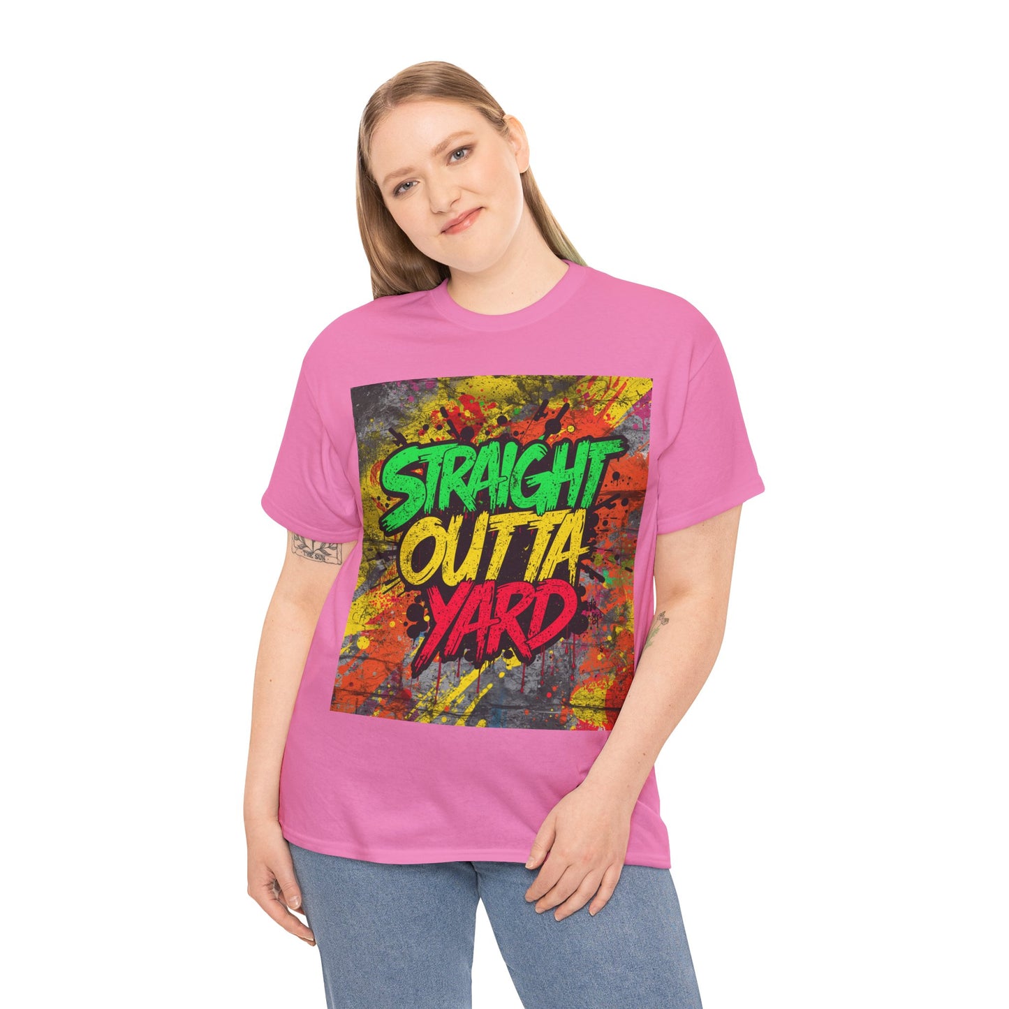 Straight Outta Yard T-Shirt — Casual Jamaican Phrase Tee