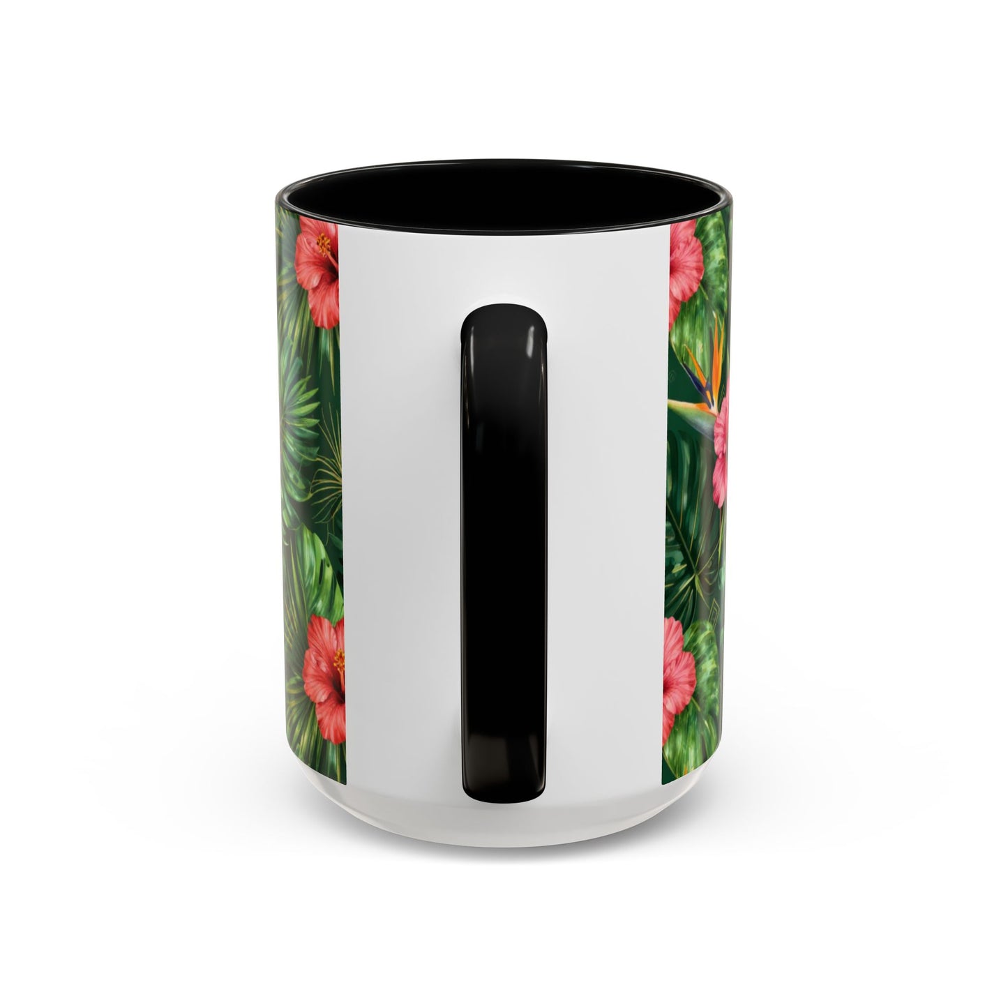 Tropical Floral Coffee Mug — Orchid & Hibiscus Accent 11/15oz