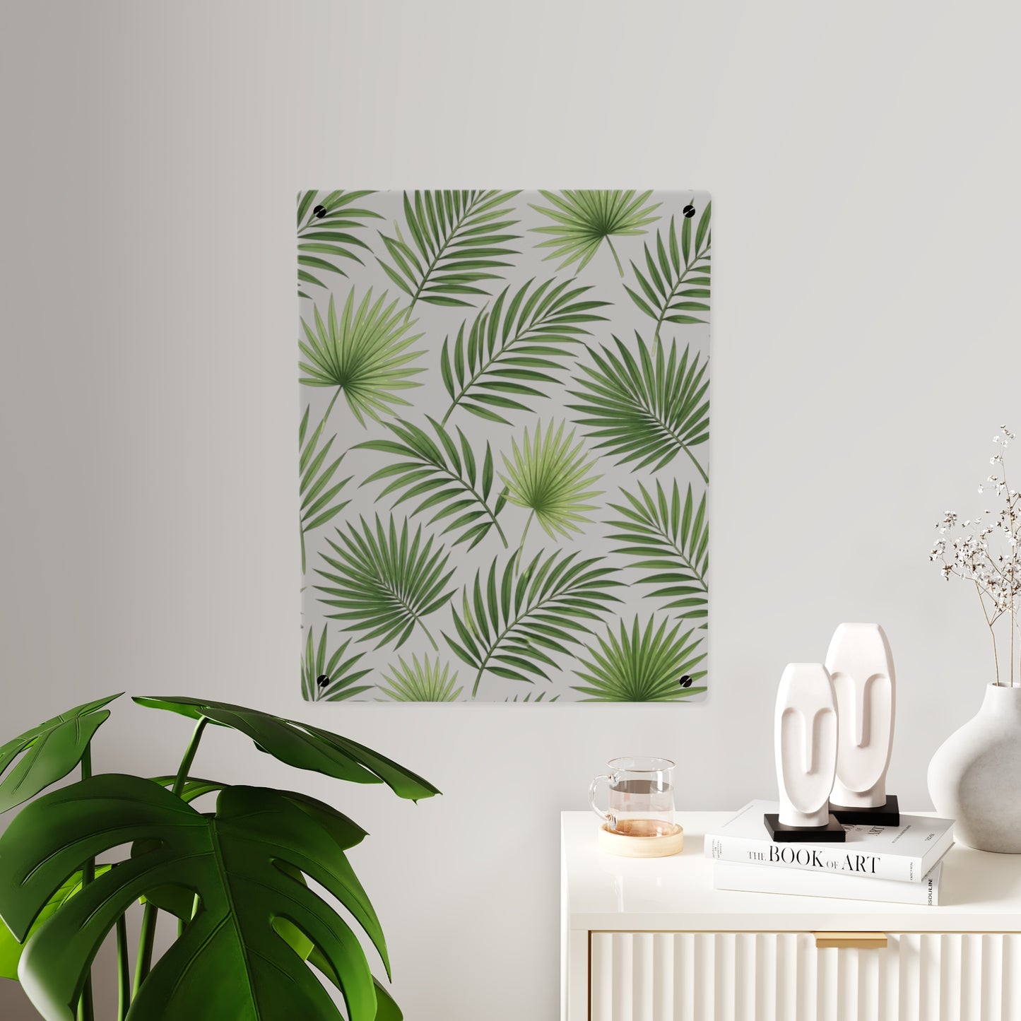 Acrylic Wall Art — Tropical Palm Leaf Panel (Green Botanical Décor)