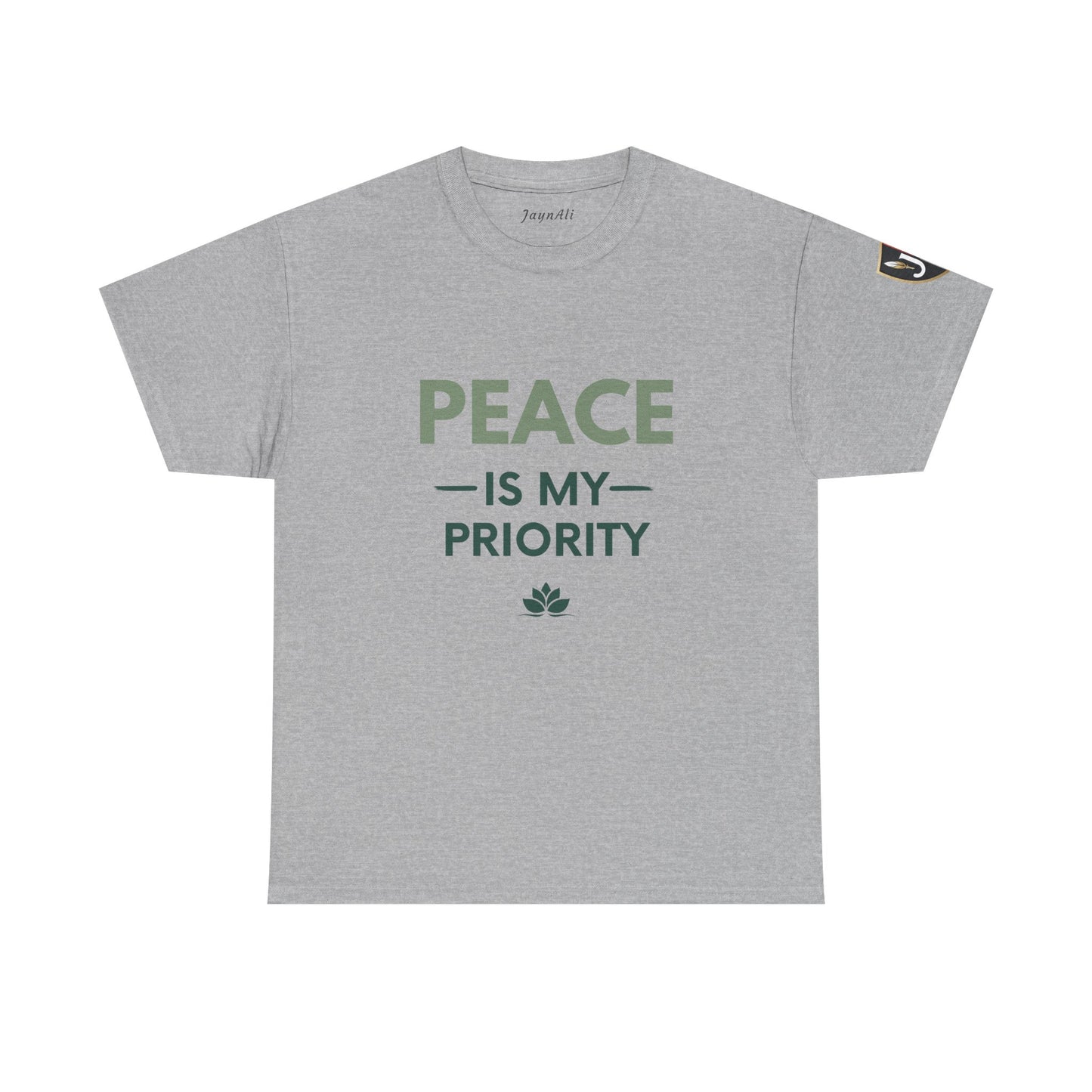 Peace is My Priority Unisex Heavy Cotton Tee, Relaxed Fit T-Shirt, Mindfulness Shirt, Gift for Meditation Lovers