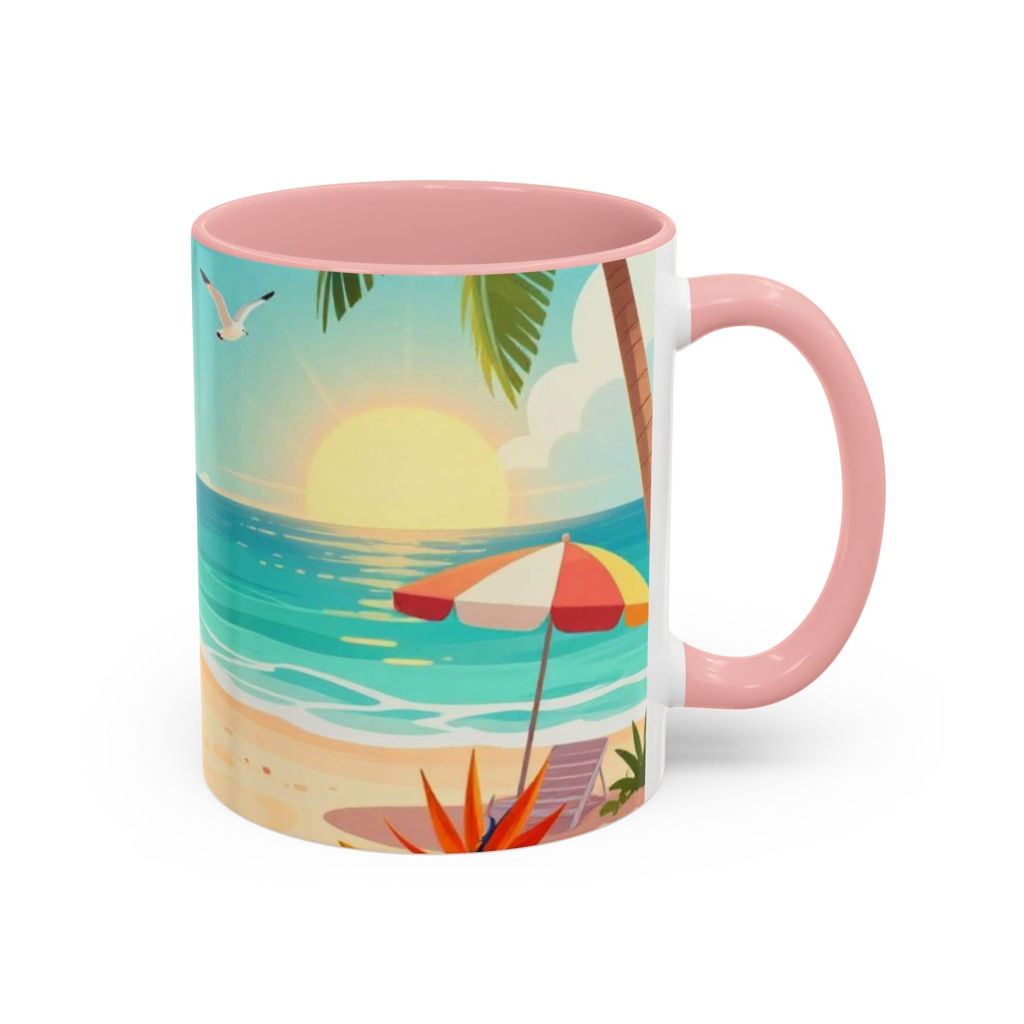 Beach Sunrise Coffee Mug — Tropical Ocean Scene Accent Mug (11/15oz)