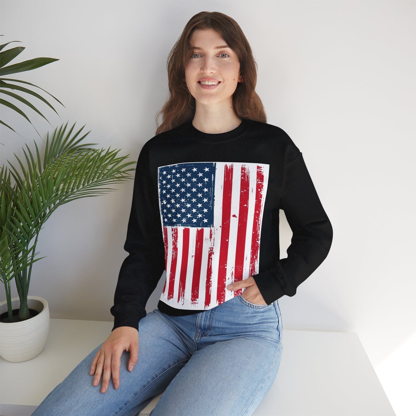 USA Flag Unisex Heavy Blend™ Crewneck Sweatshirt