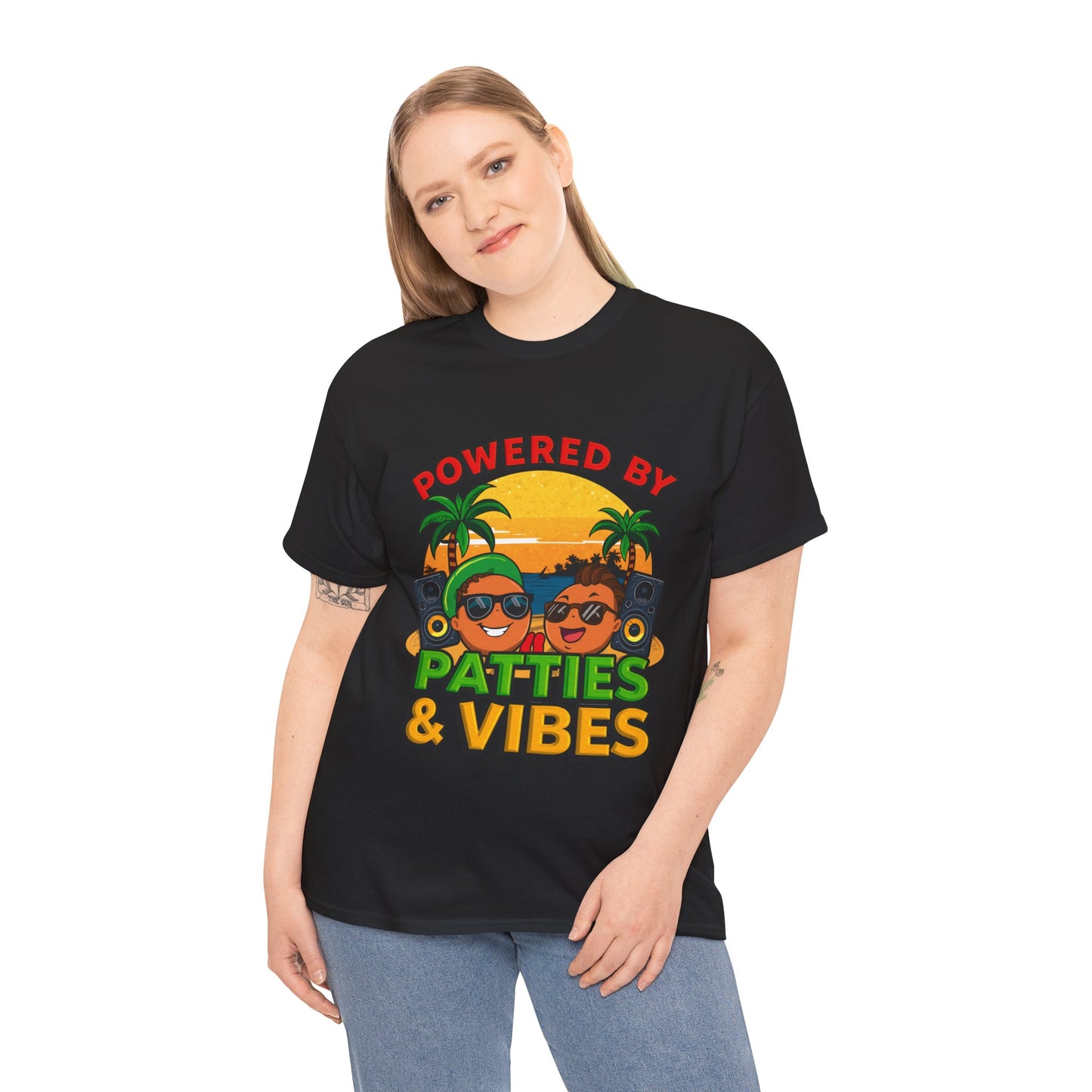 Patties and Vibes T-Shirt — Casual Jamaican Phrase Tee
