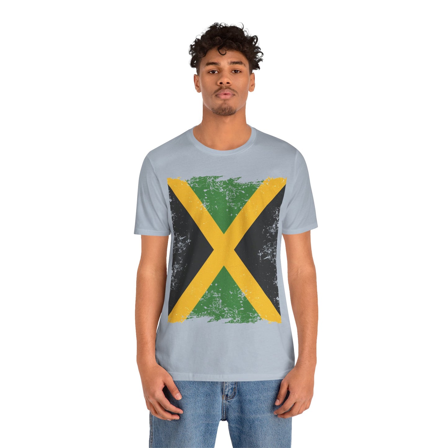 Jamaican Flag Short Sleeve Tee, Unisex Graphic Tee, Casual Wear, Festival Shirt, Gift for Music Lovers, Summer Vibes