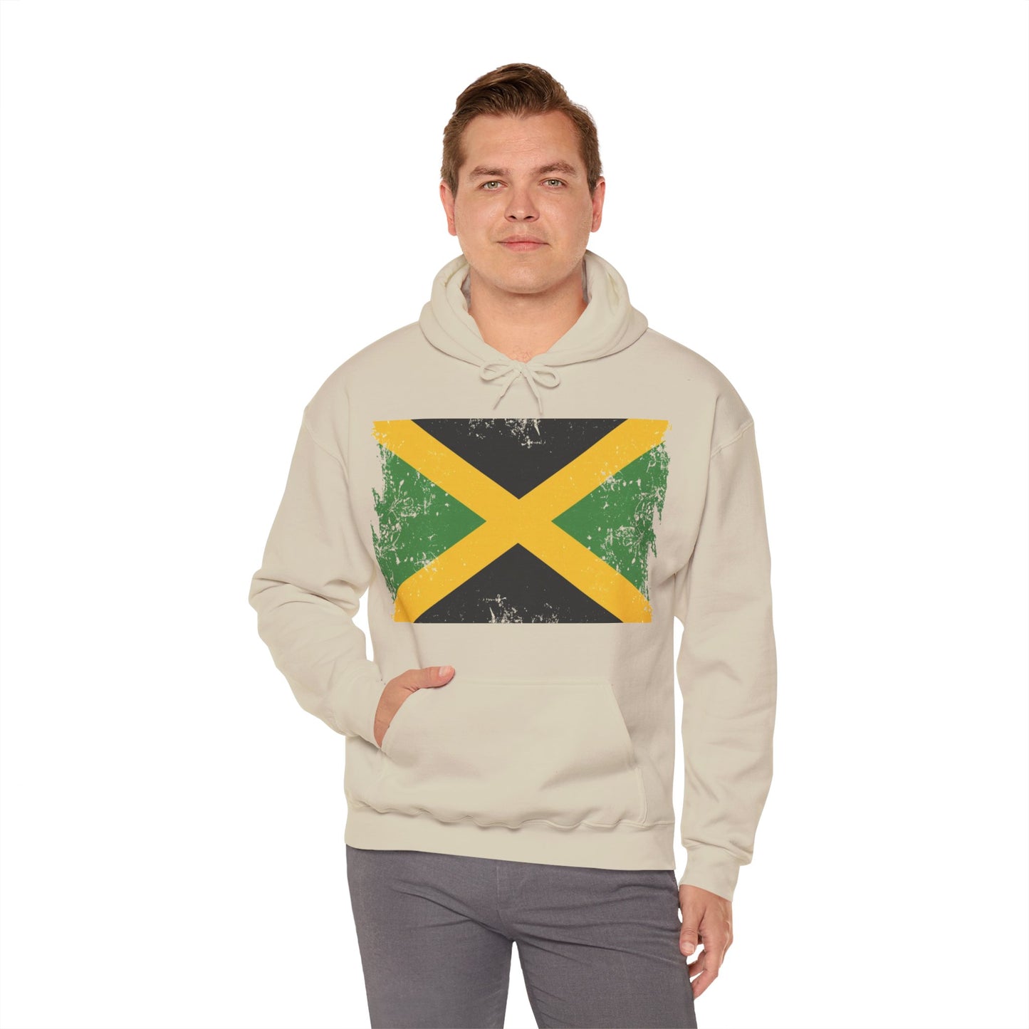 Jamaican Flag Hoodie, Unisex Heavy Blend Hooded Sweatshirt, Cool Casual Wear, Perfect for Festivals, Celebration Apparel, Gift for him/her