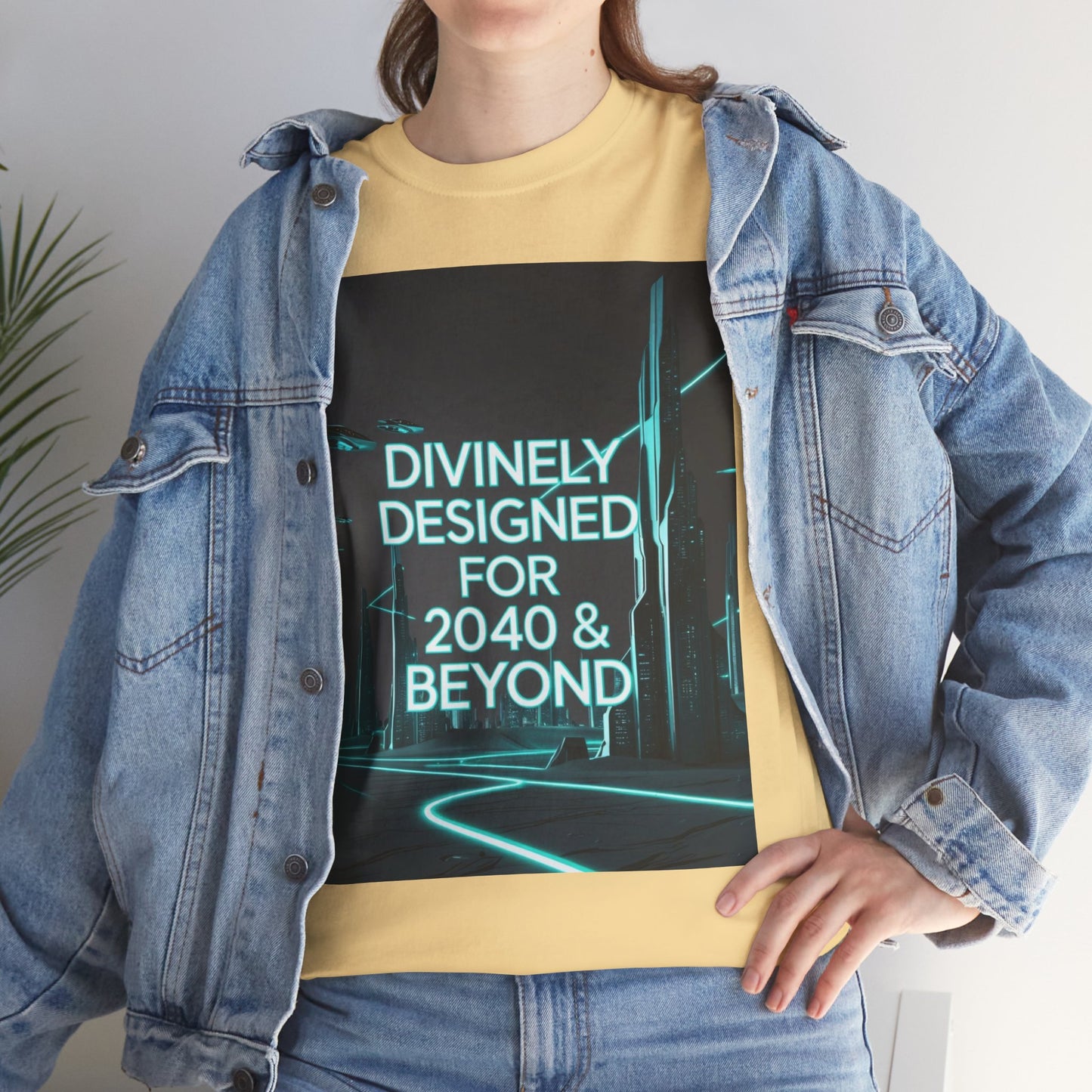 Futuristic Urban Tee for Tech Lovers - Unisex Heavy Cotton