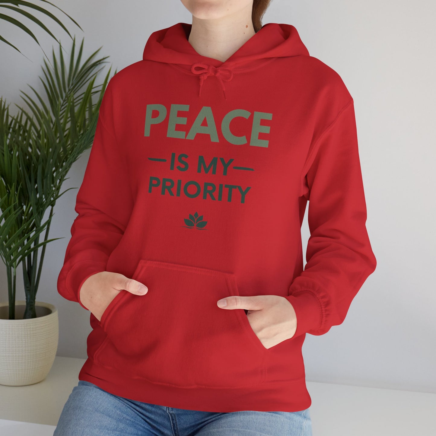 Peace Is My Priority Unisex Heavy Blend Hoodie — Mindful Comfort Sweatshirt