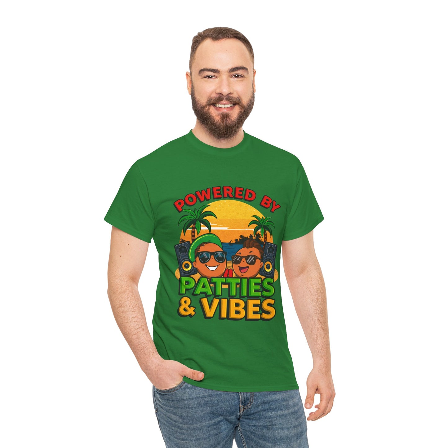 Patties and Vibes T-Shirt — Casual Jamaican Phrase Tee