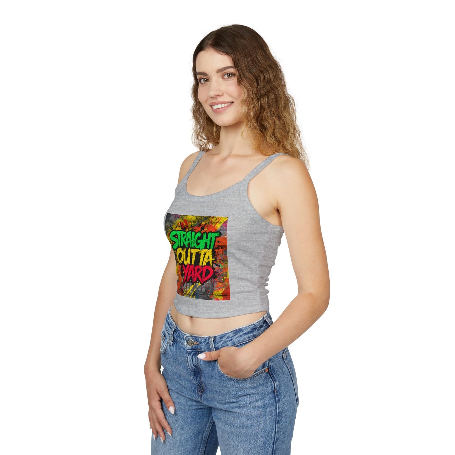 Straight Outta Yard Women's Tank Top — Funny Gardening Mom Spaghetti Strap Top