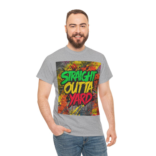 Straight Outta Yard T-Shirt — Casual Jamaican Phrase Tee