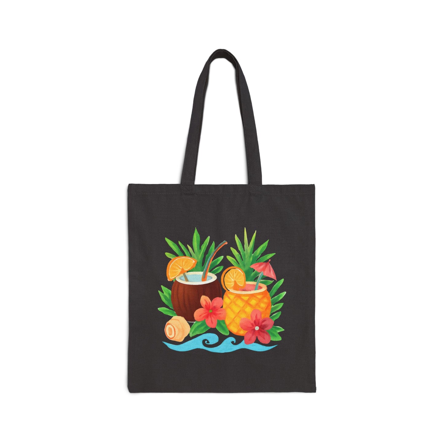 Tote Bag — Tropical Pineapple & Coconut Cocktail Canvas Tote