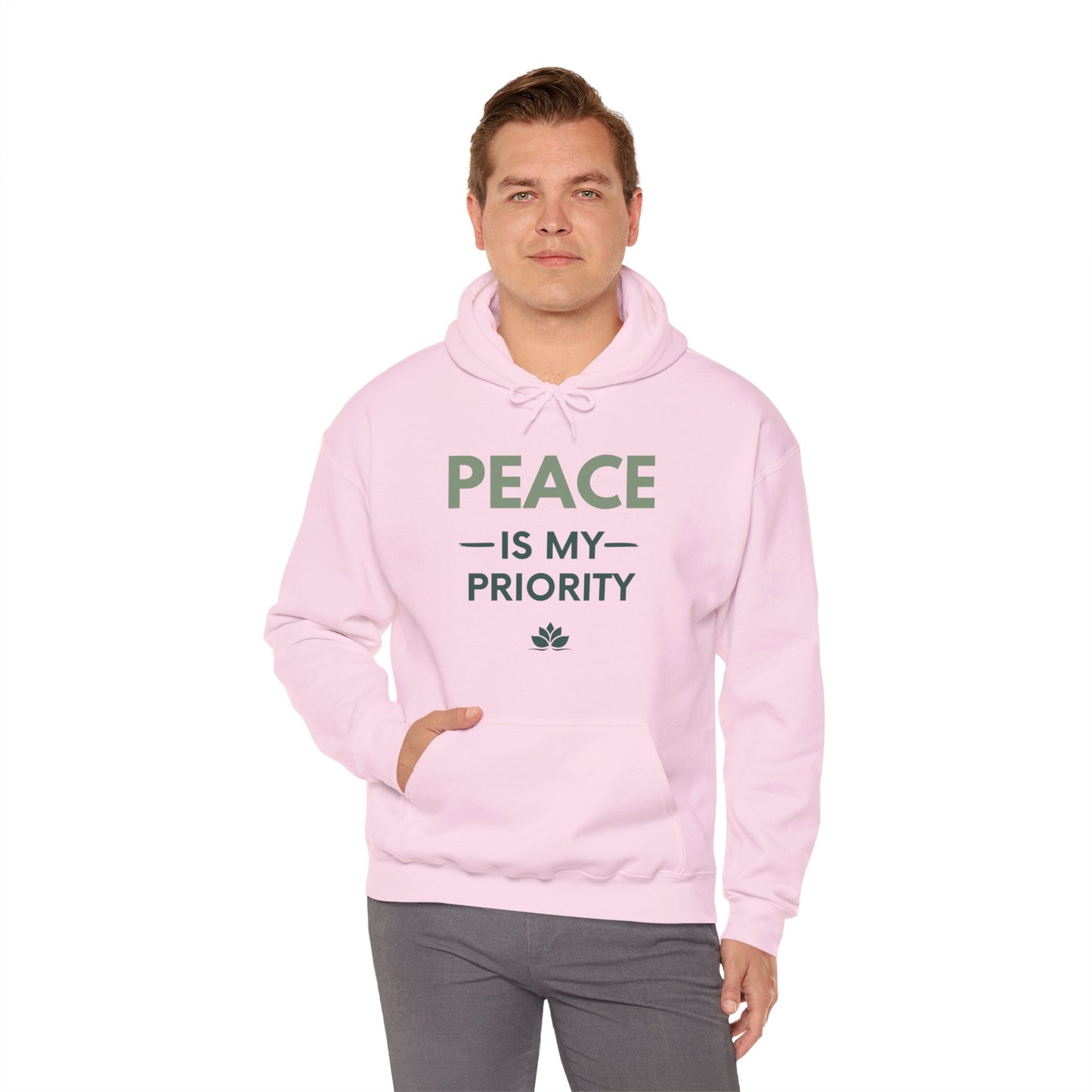 Peace Is My Priority Unisex Heavy Blend Hoodie — Mindful Comfort Sweatshirt