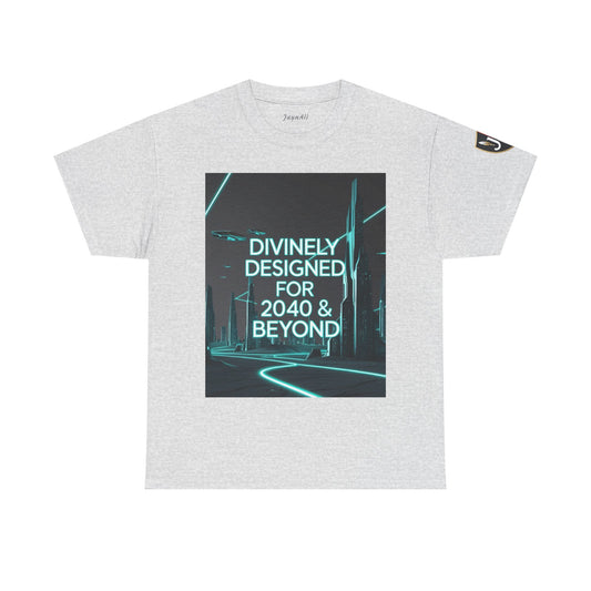 Futuristic Urban Tee for Tech Lovers - Unisex Heavy Cotton