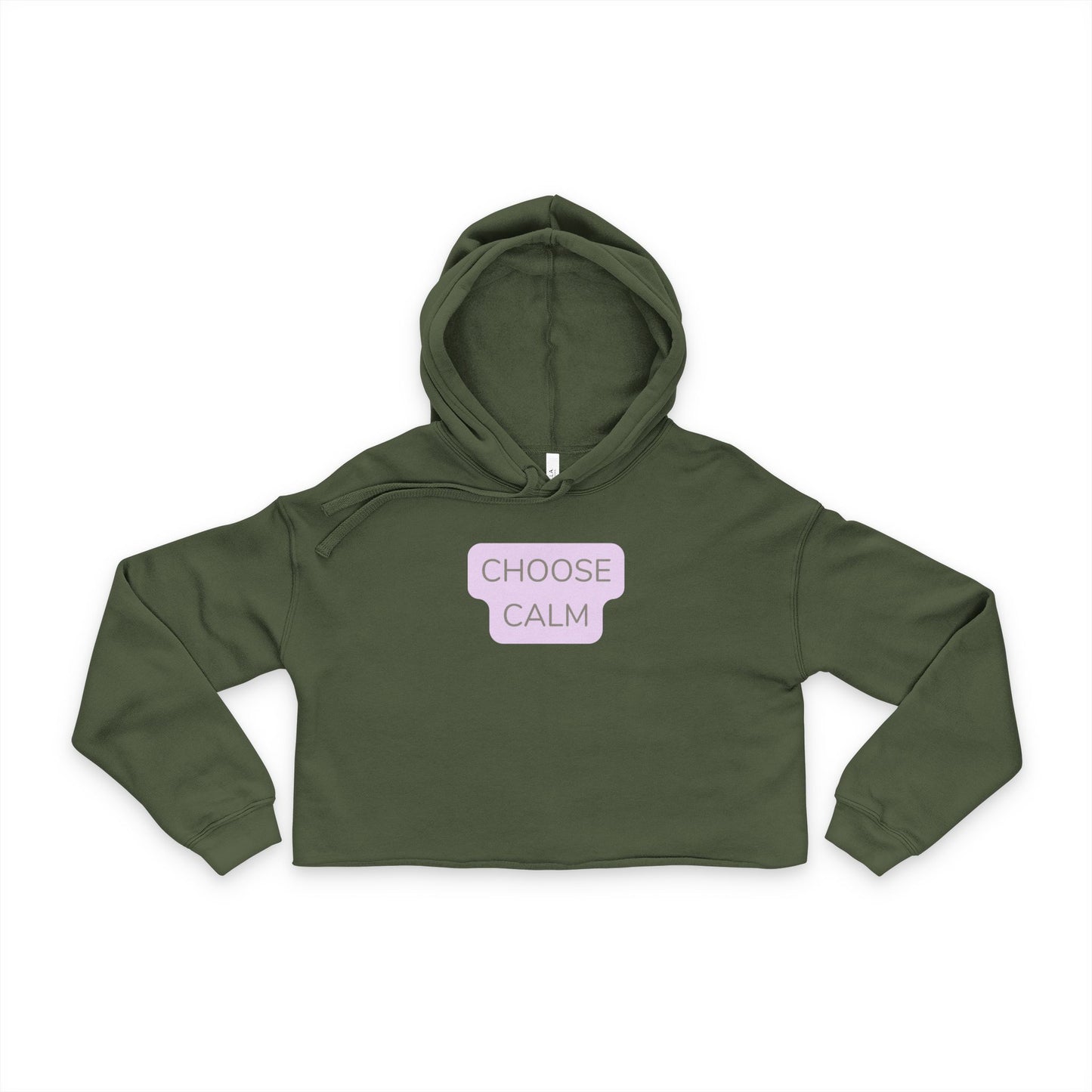 Choose Calm Cropped Hoodie — Women's Relaxed Mindfulness Hoodie