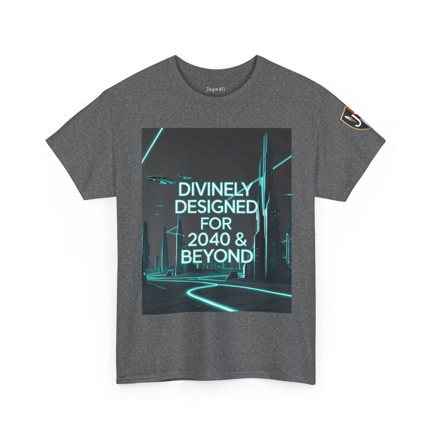Futuristic Urban Tee for Tech Lovers - Unisex Heavy Cotton