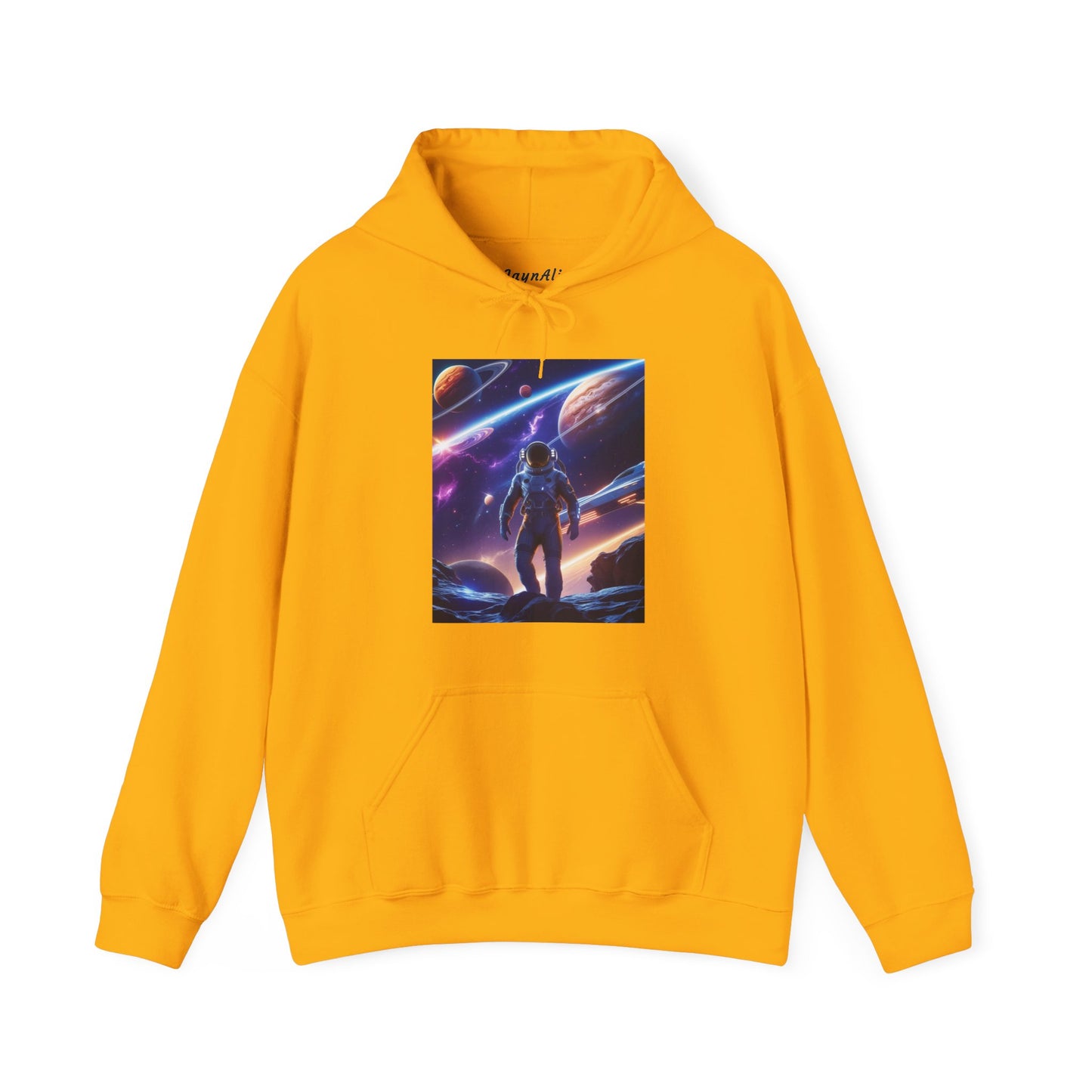 Cosmic Adventure Hooded Sweatshirt - Starry Night Graphic Unisex Sweatshirt