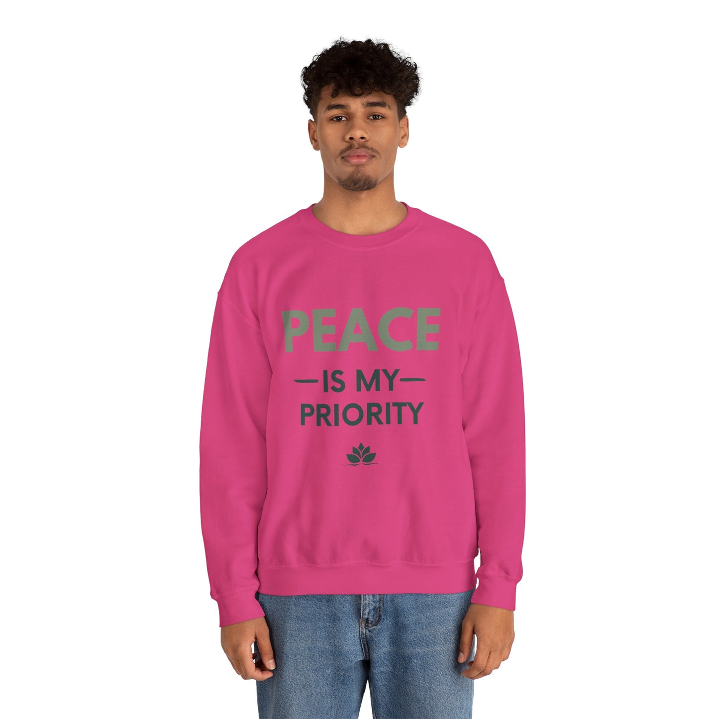 Peace Is My Priority Sweatshirt — Relaxed Crewneck Pullover for Mindfulness & Self-Care