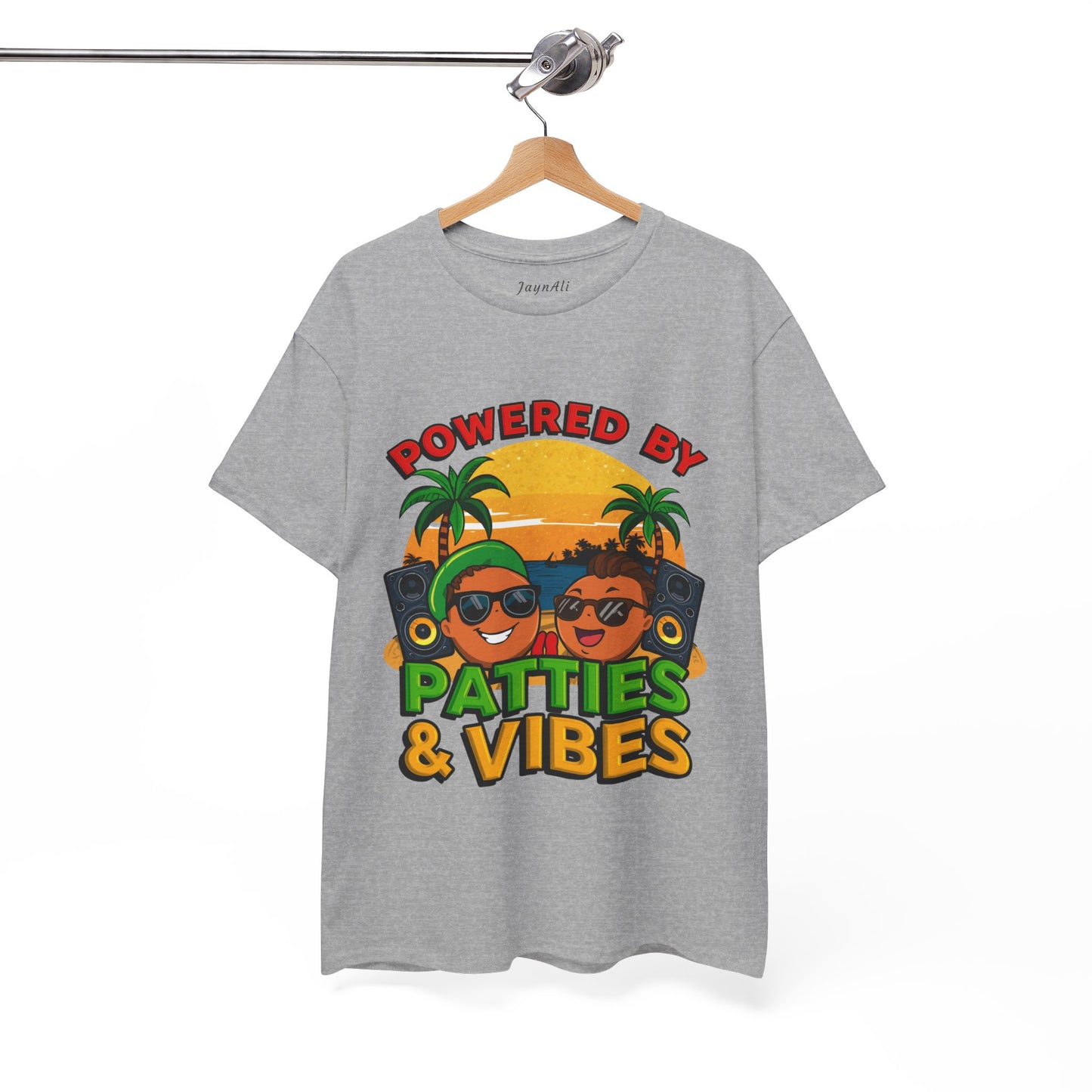 Patties and Vibes T-Shirt — Casual Jamaican Phrase Tee
