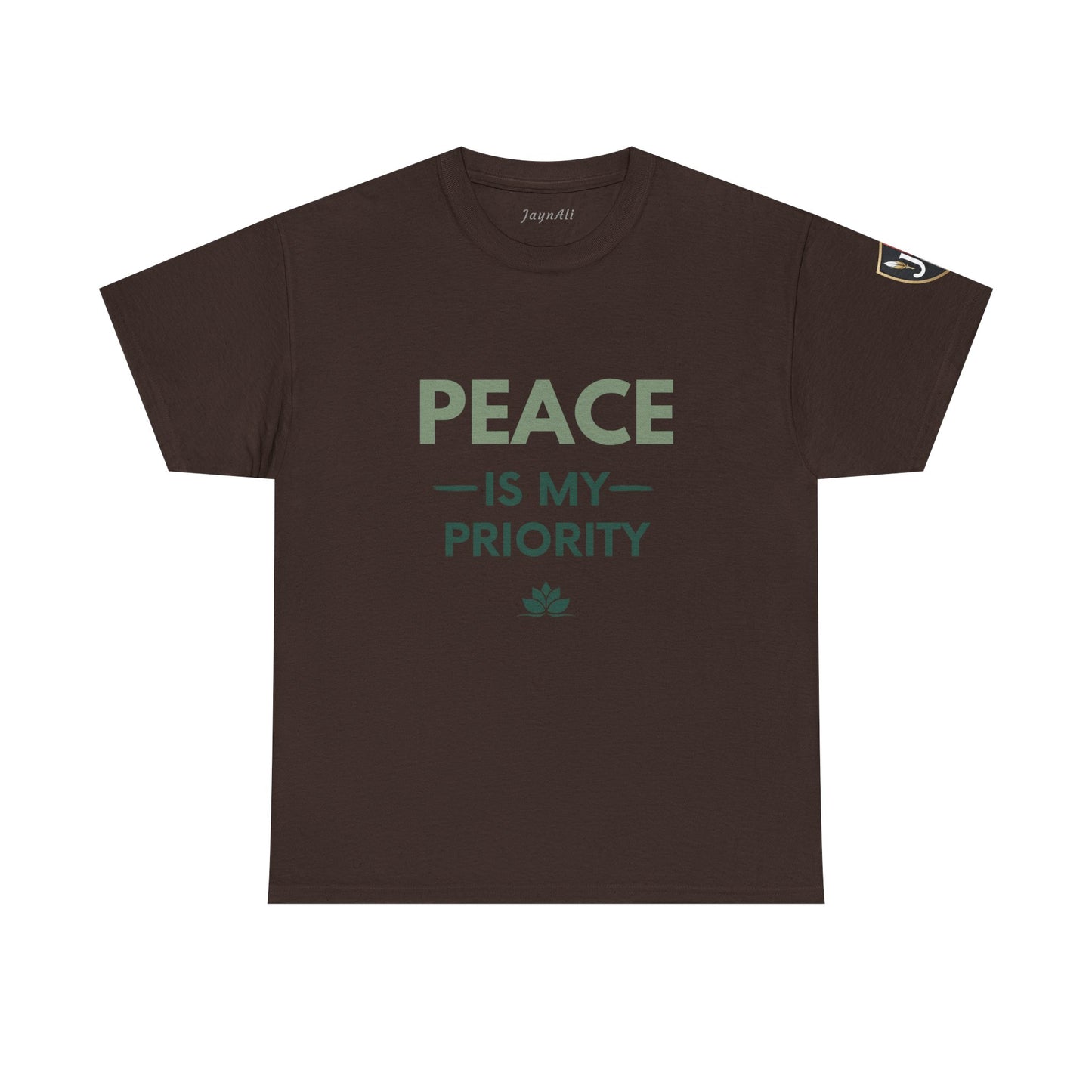 Peace is My Priority Unisex Heavy Cotton Tee, Relaxed Fit T-Shirt, Mindfulness Shirt, Gift for Meditation Lovers