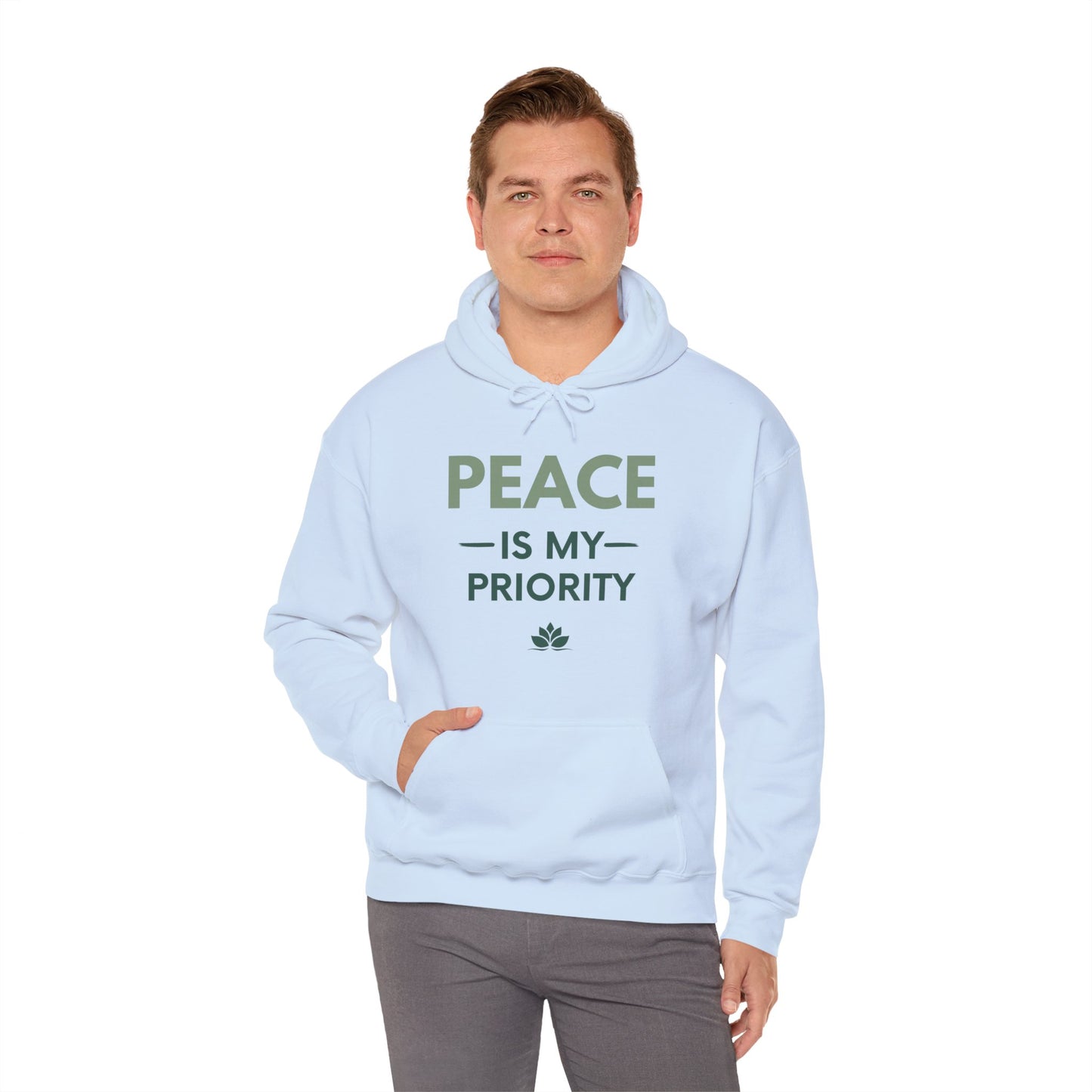Peace Is My Priority Unisex Heavy Blend Hoodie — Mindful Comfort Sweatshirt
