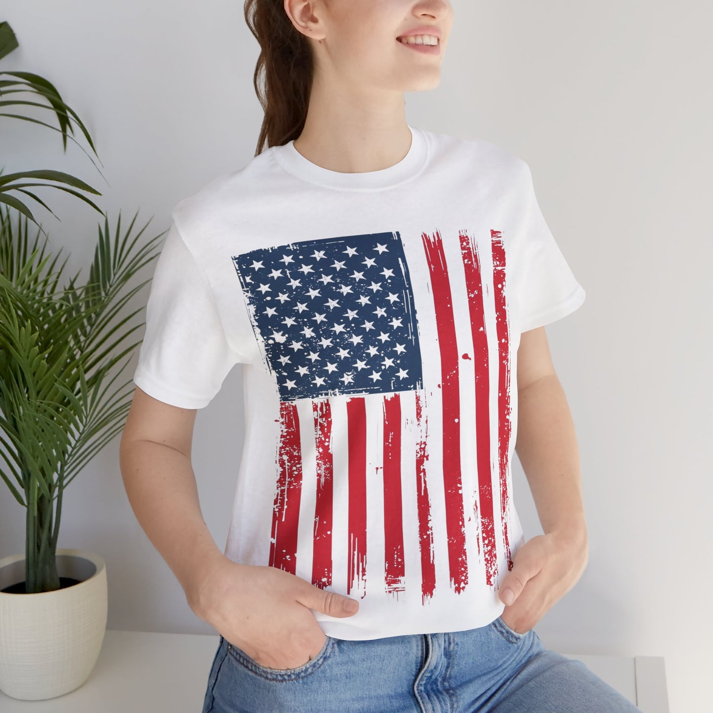 Camiseta Unisex Patriótica - Camisa de Bandera Americana Estilo Grunge, Ropa del Día de la Independencia, Celebración del 4 de Julio, Ropa Casual de Verano, Regalo para [...]