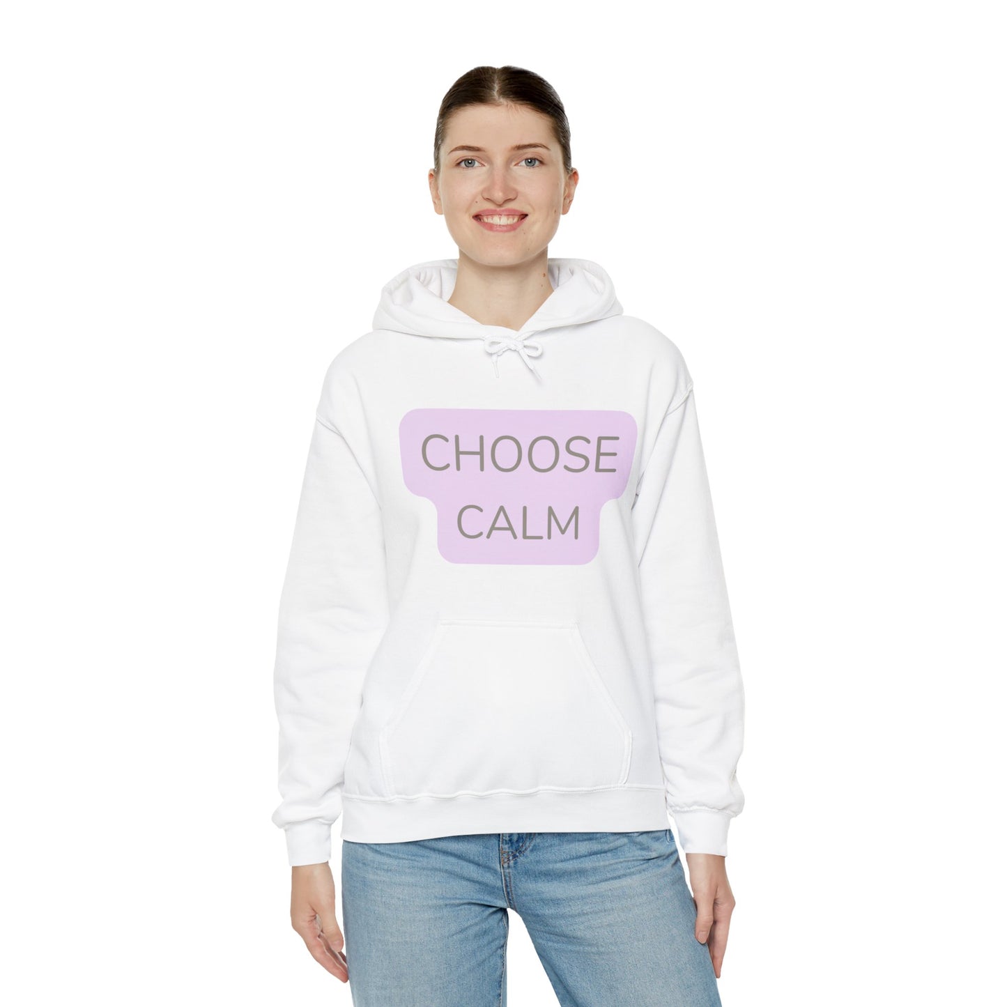 Hoodie Unisex Heavy Blend — "Choose Calm" Pastel Minimalist Relaxation Pullover