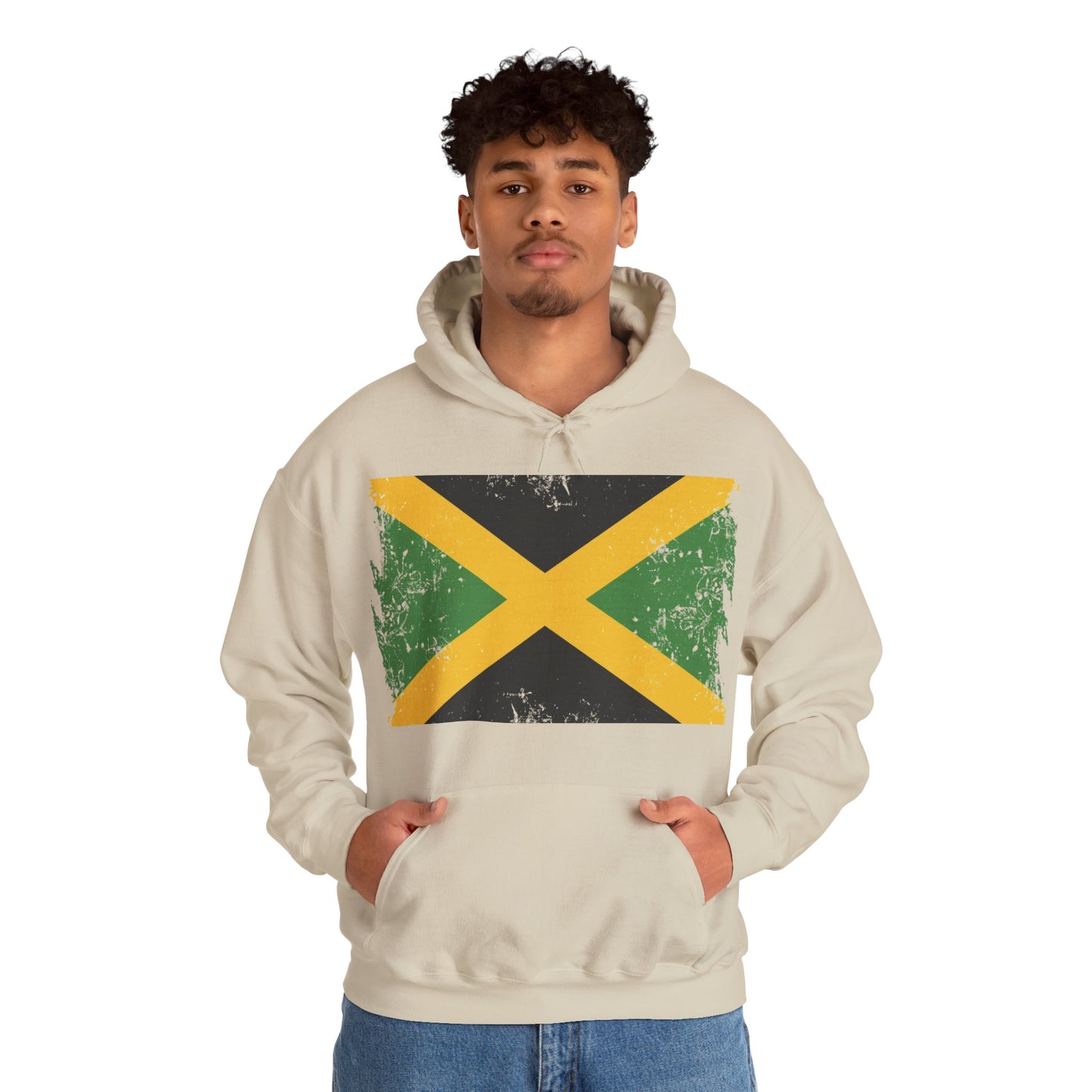 Jamaican Flag Hoodie, Unisex Heavy Blend Hooded Sweatshirt, Cool Casual Wear, Perfect for Festivals, Celebration Apparel, Gift for him/her