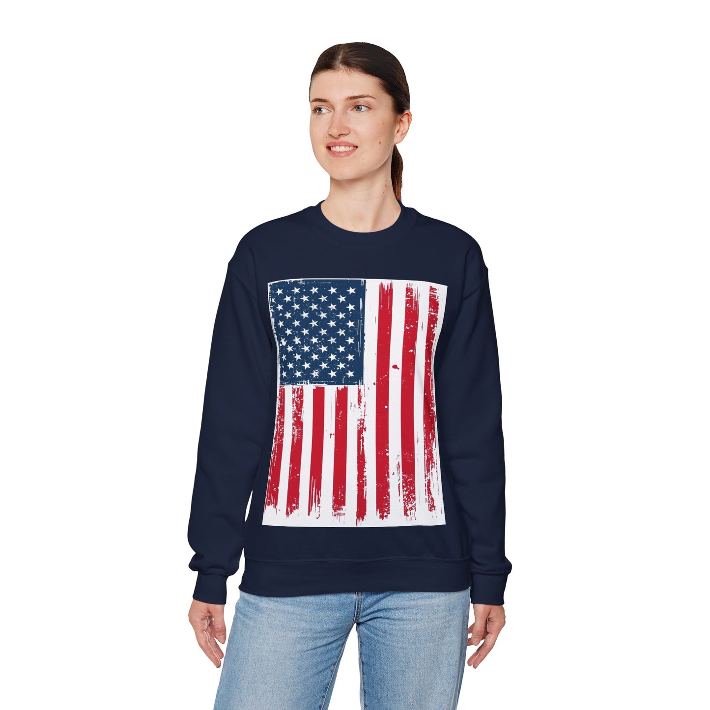 USA Flag Unisex Heavy Blend™ Crewneck Sweatshirt