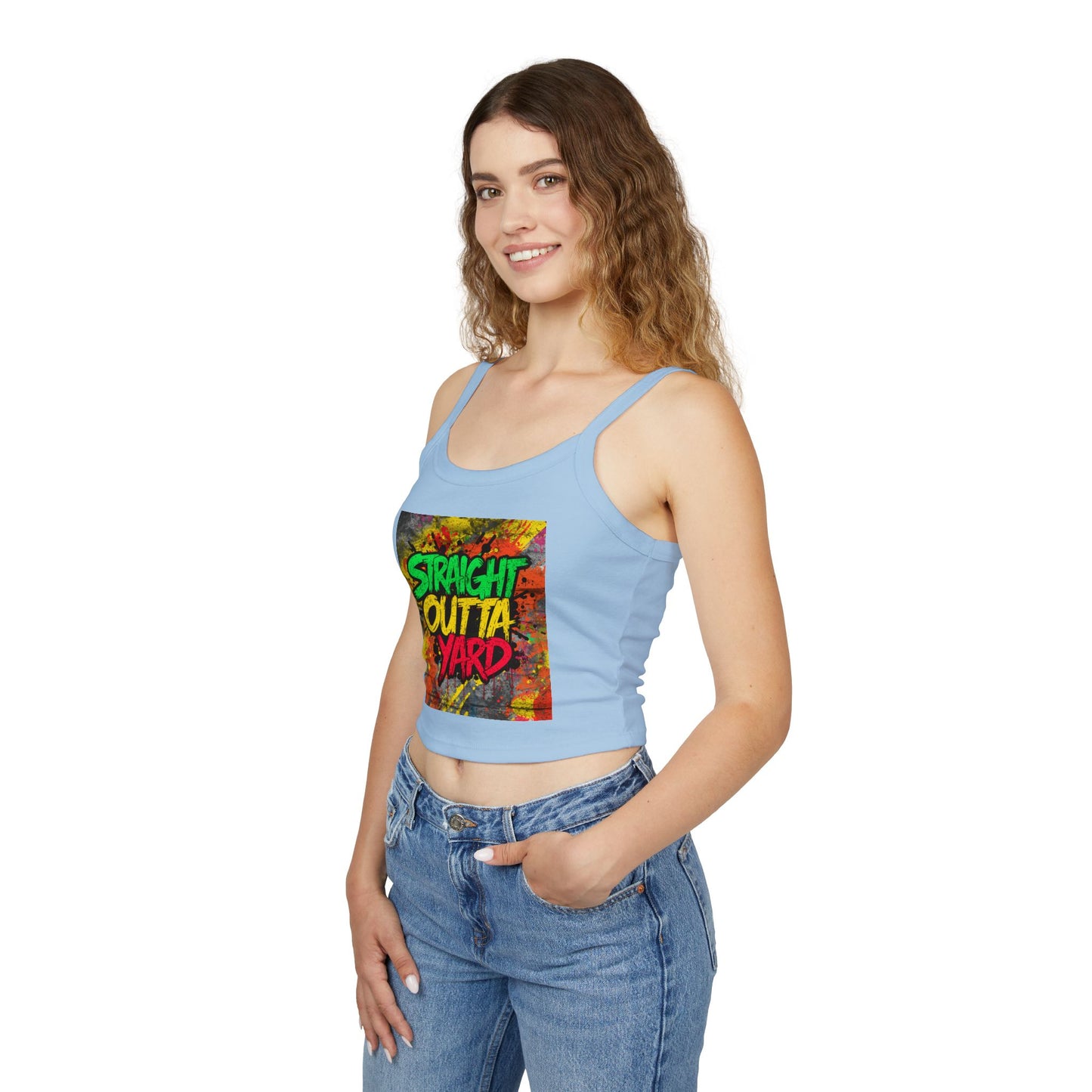 Straight Outta Yard Women's Tank Top — Funny Gardening Mom Spaghetti Strap Top