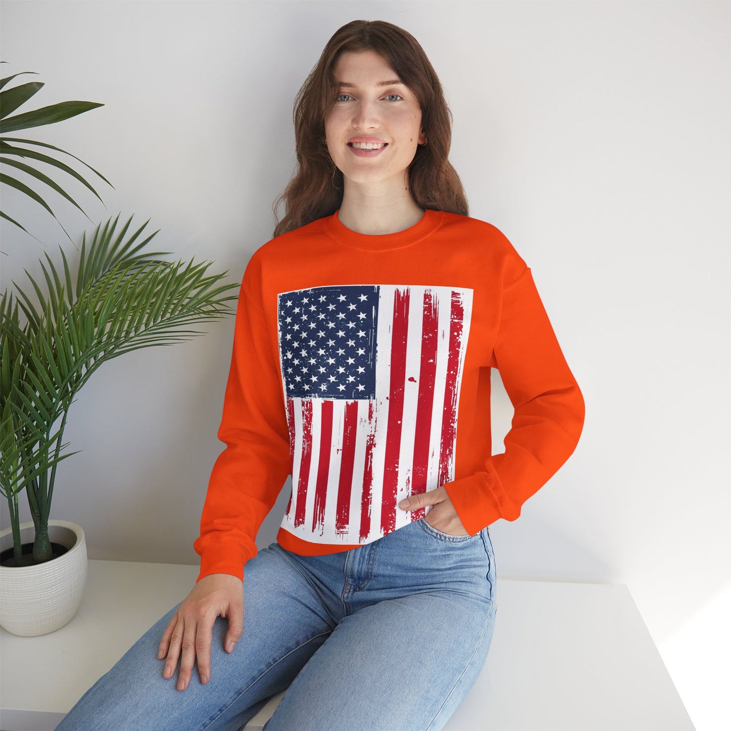 USA Flag Unisex Heavy Blend™ Crewneck Sweatshirt