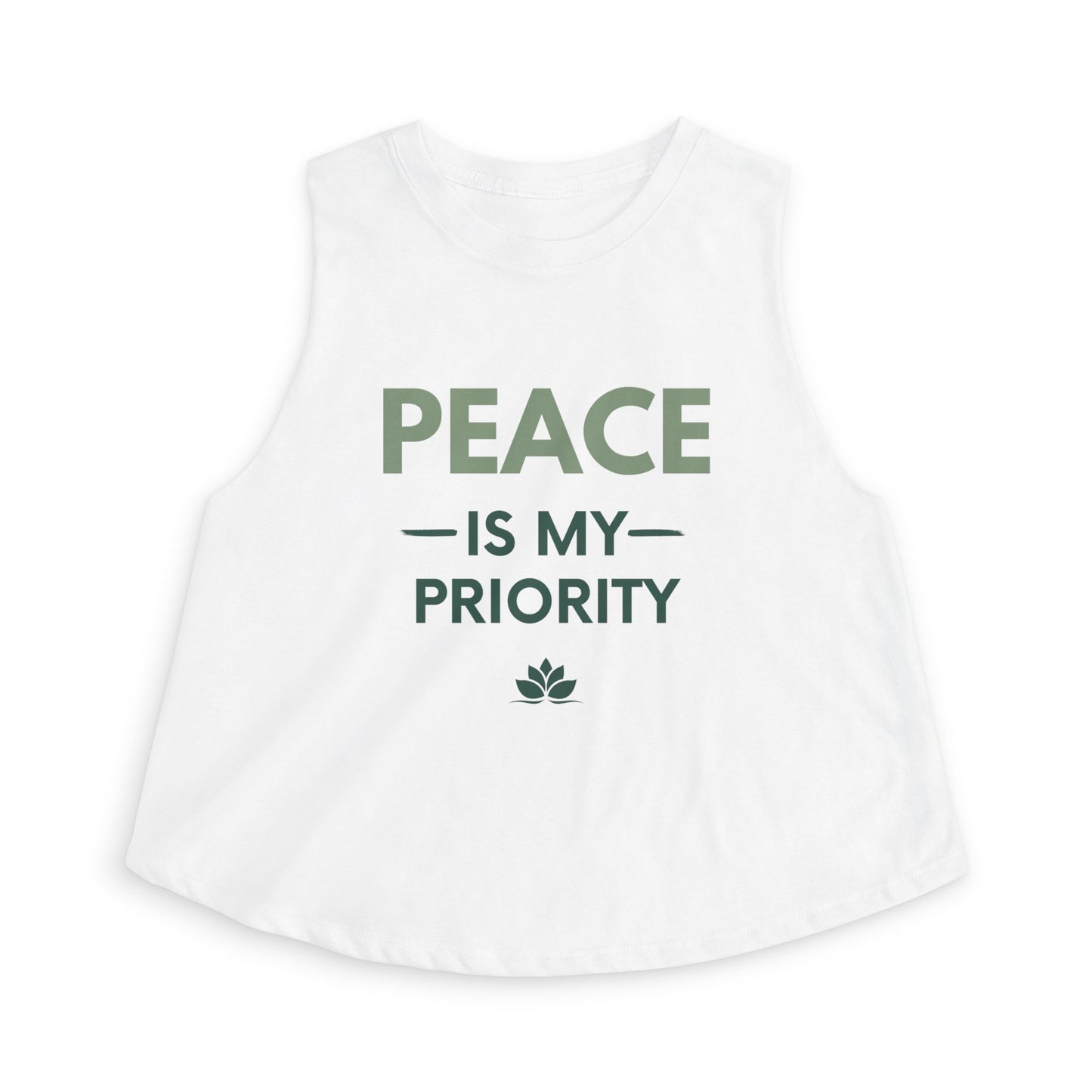 Peace Is My Priority Crop Top — Women's Relaxed Yoga Tank
