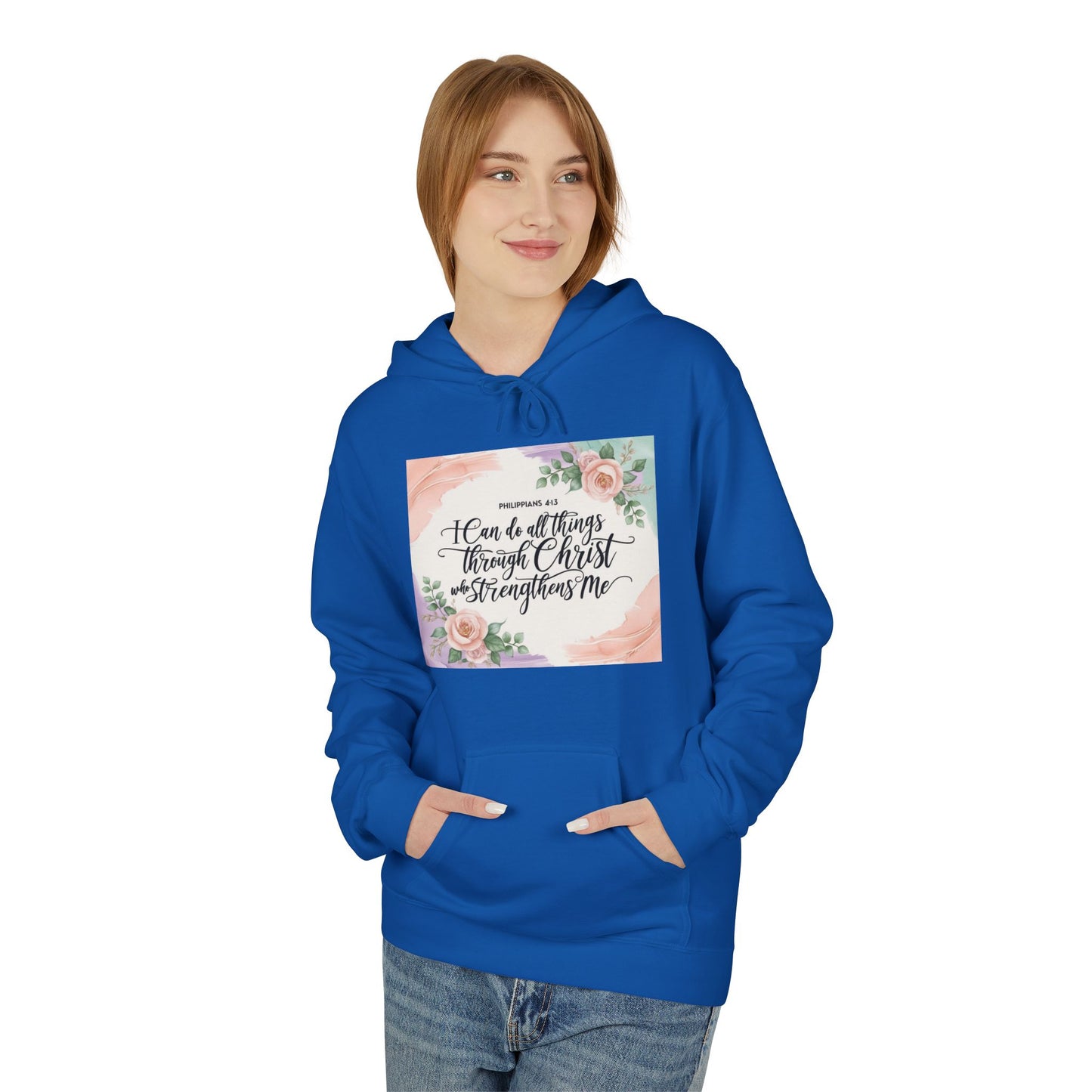 Inspirational Floral Fleece Hoodie – Cozy Motivational Gift