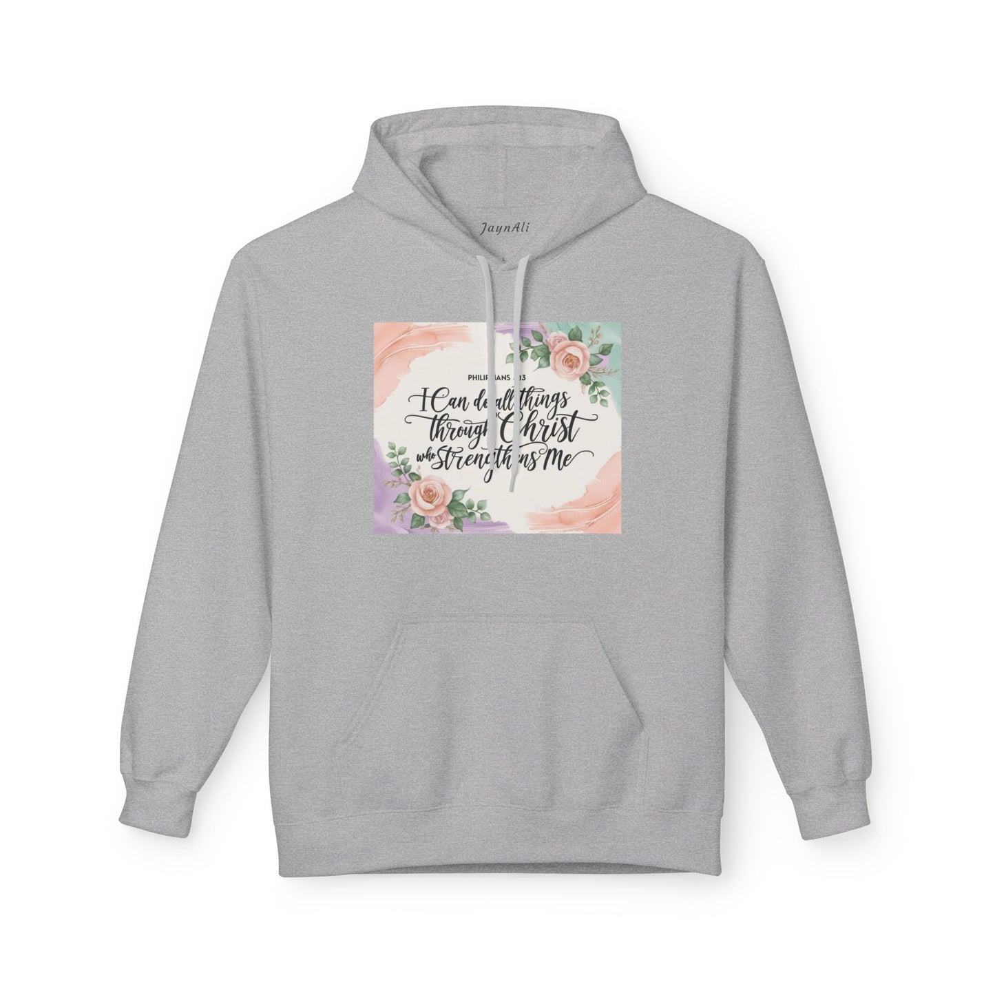 Inspirational Floral Fleece Hoodie – Cozy Motivational Gift
