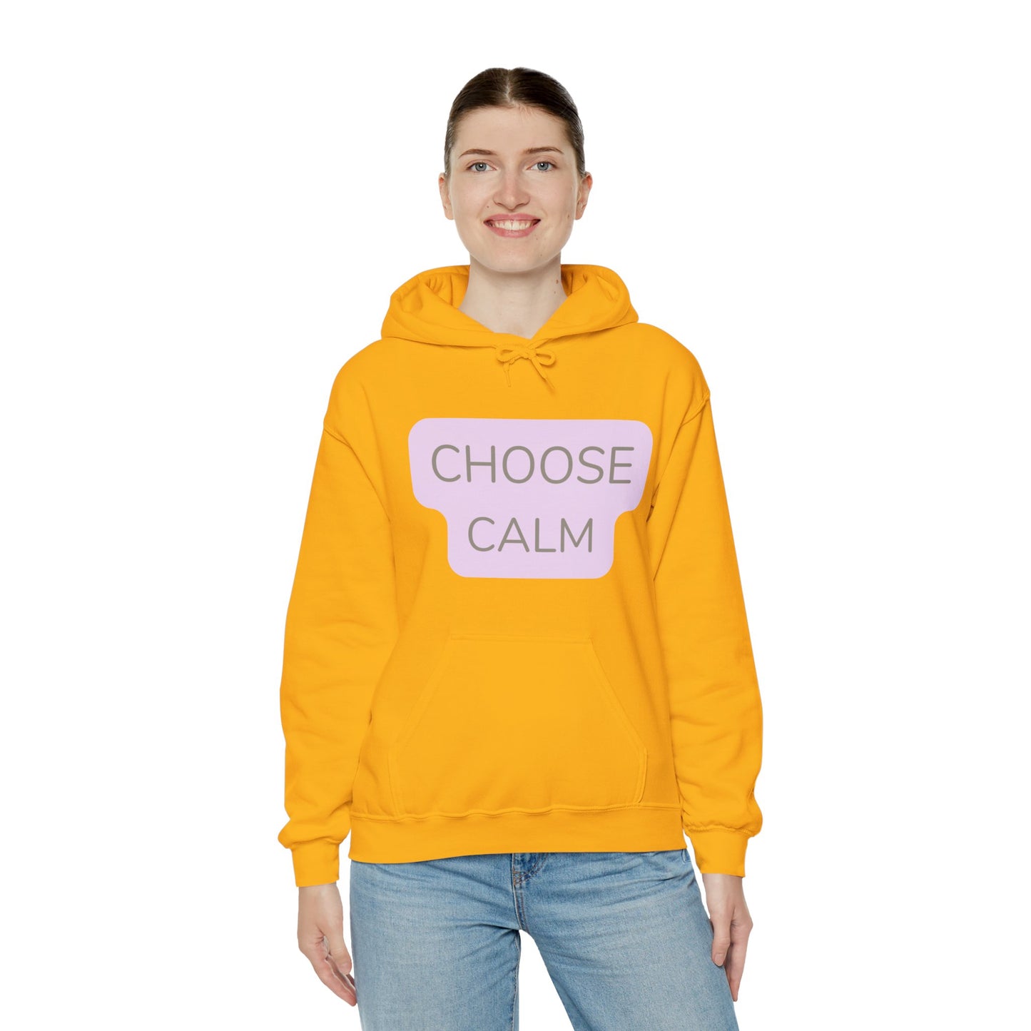 Hoodie Unisex Heavy Blend — "Choose Calm" Pastel Minimalist Relaxation Pullover