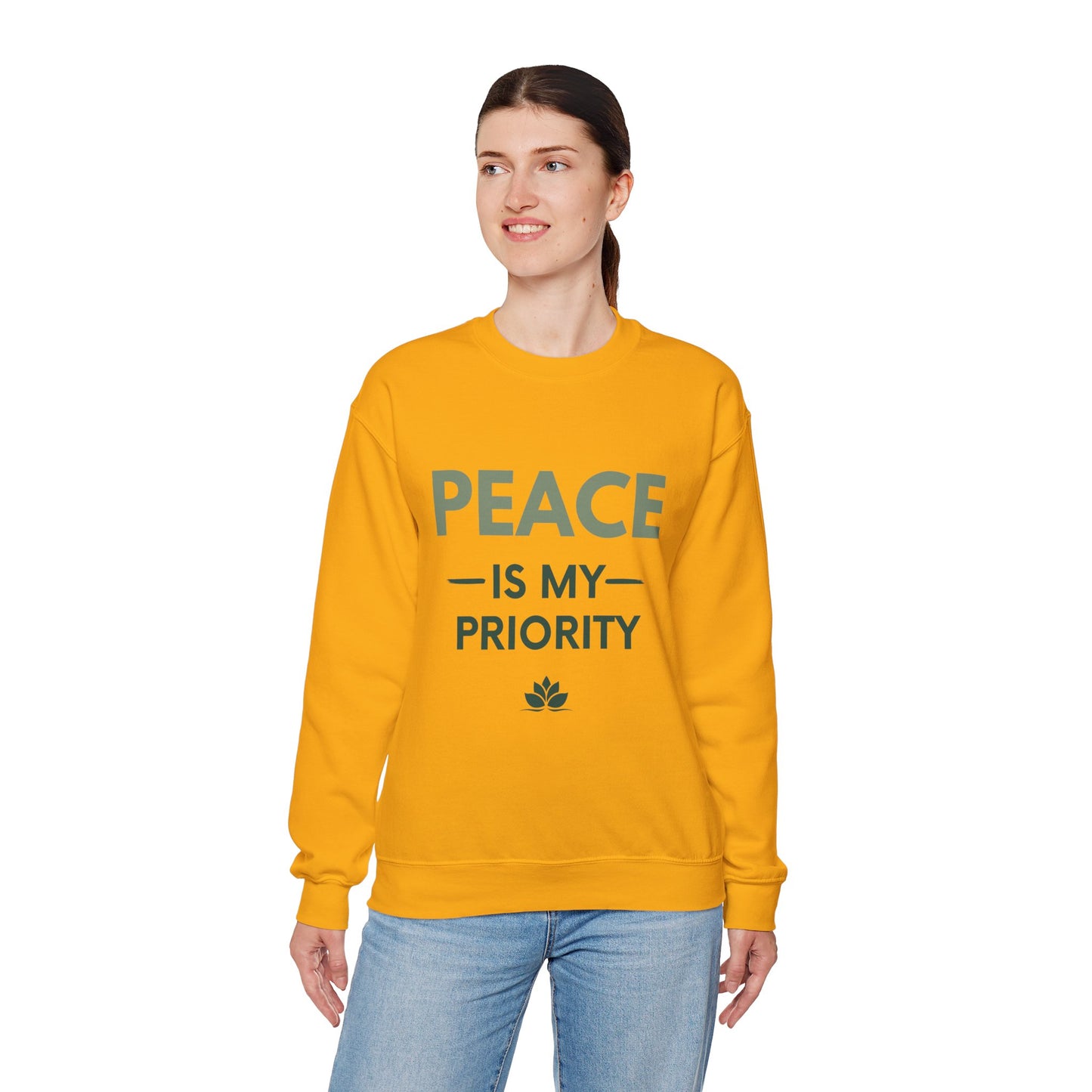Peace Is My Priority Sweatshirt — Relaxed Crewneck Pullover for Mindfulness & Self-Care