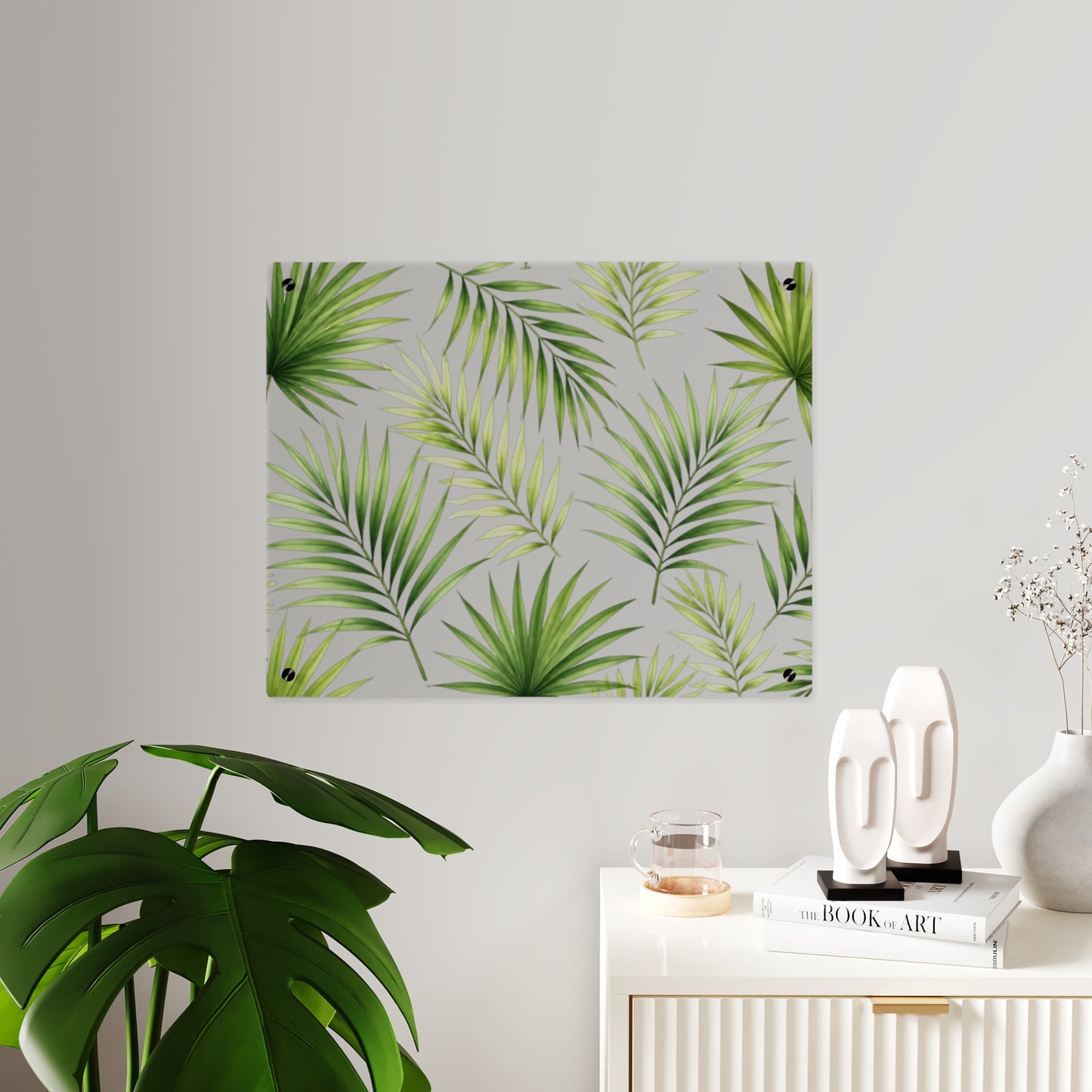 Acrylic Wall Art — Tropical Palm Leaf Panel (Green Botanical Décor)