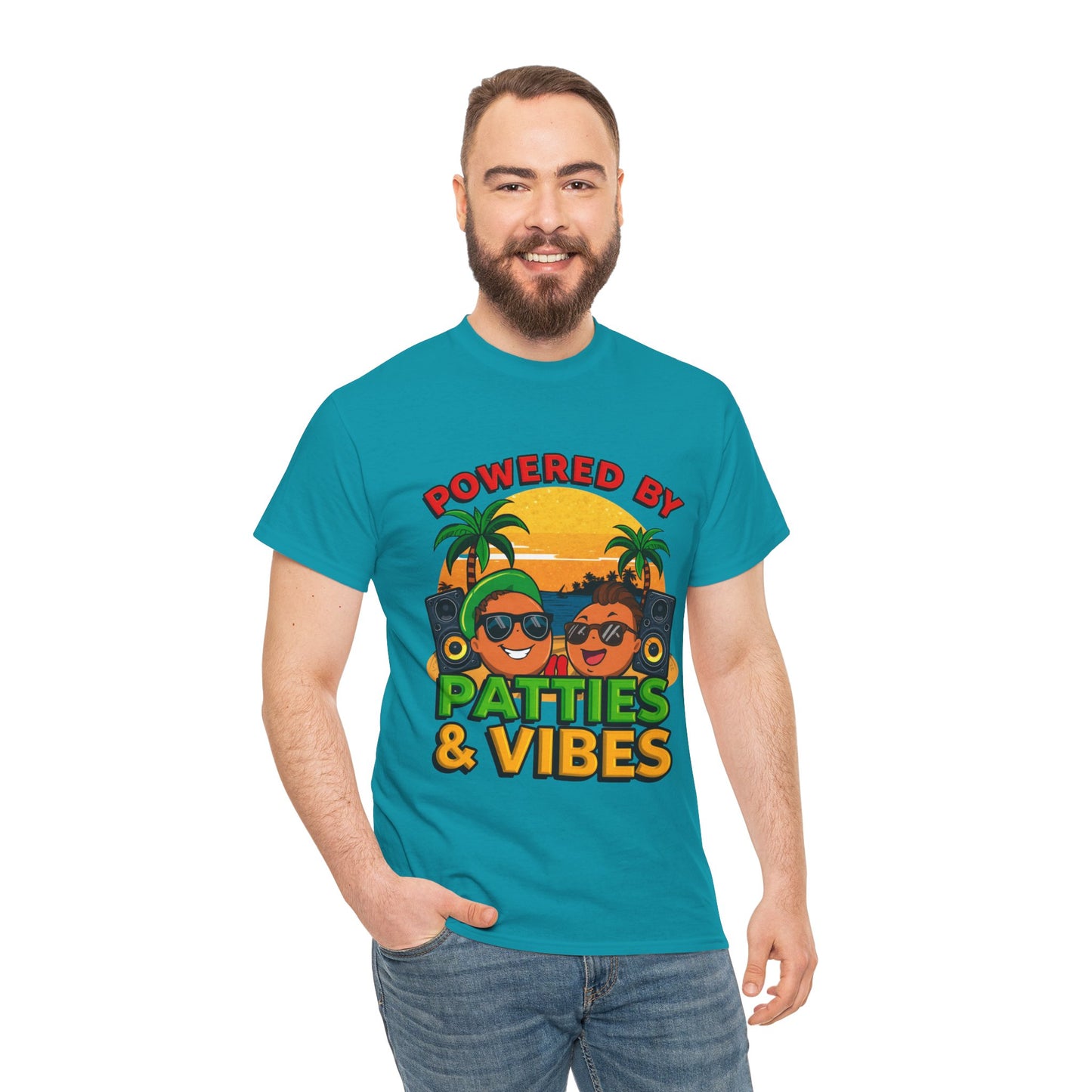 Patties and Vibes T-Shirt — Casual Jamaican Phrase Tee