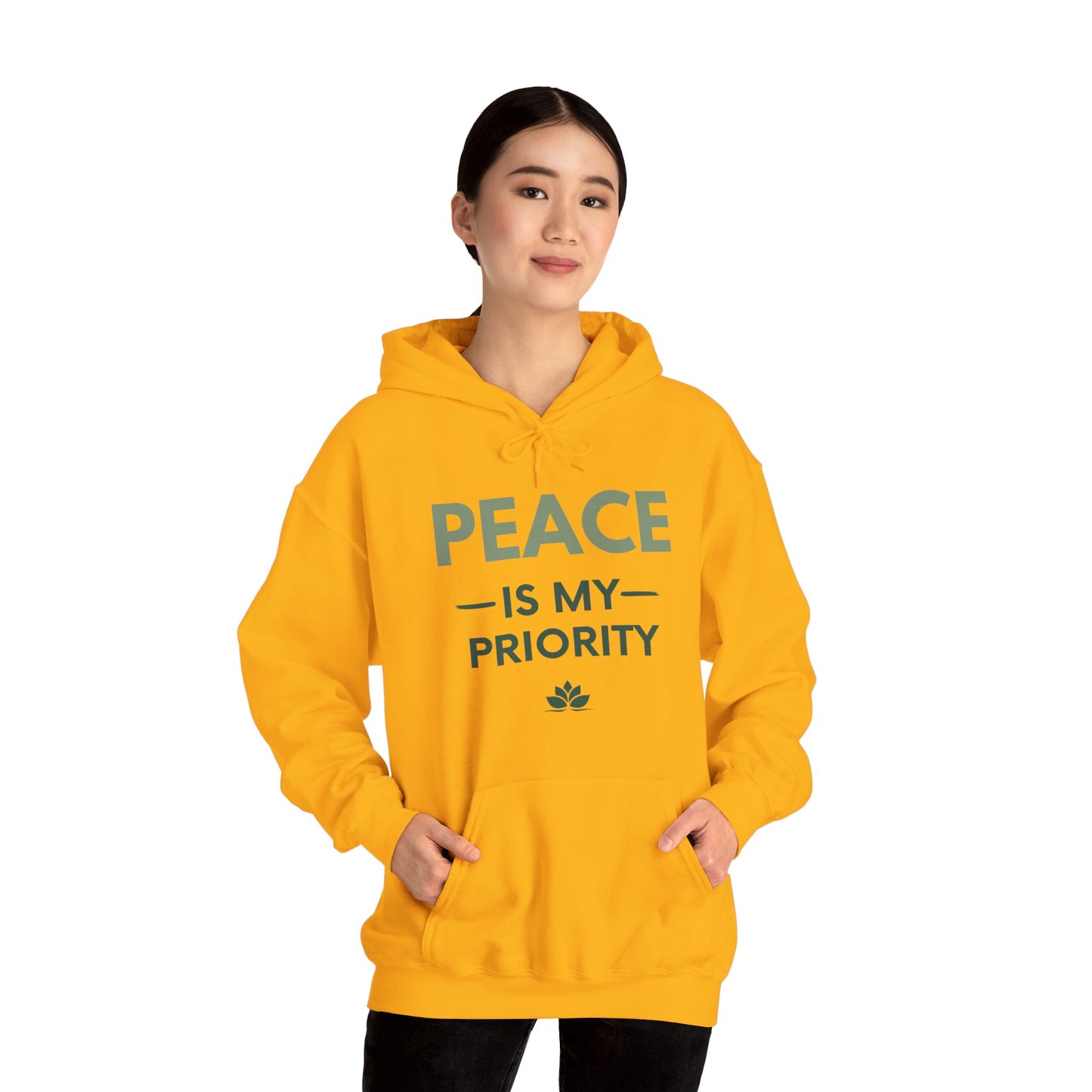 Peace Is My Priority Unisex Heavy Blend Hoodie — Mindful Comfort Sweatshirt