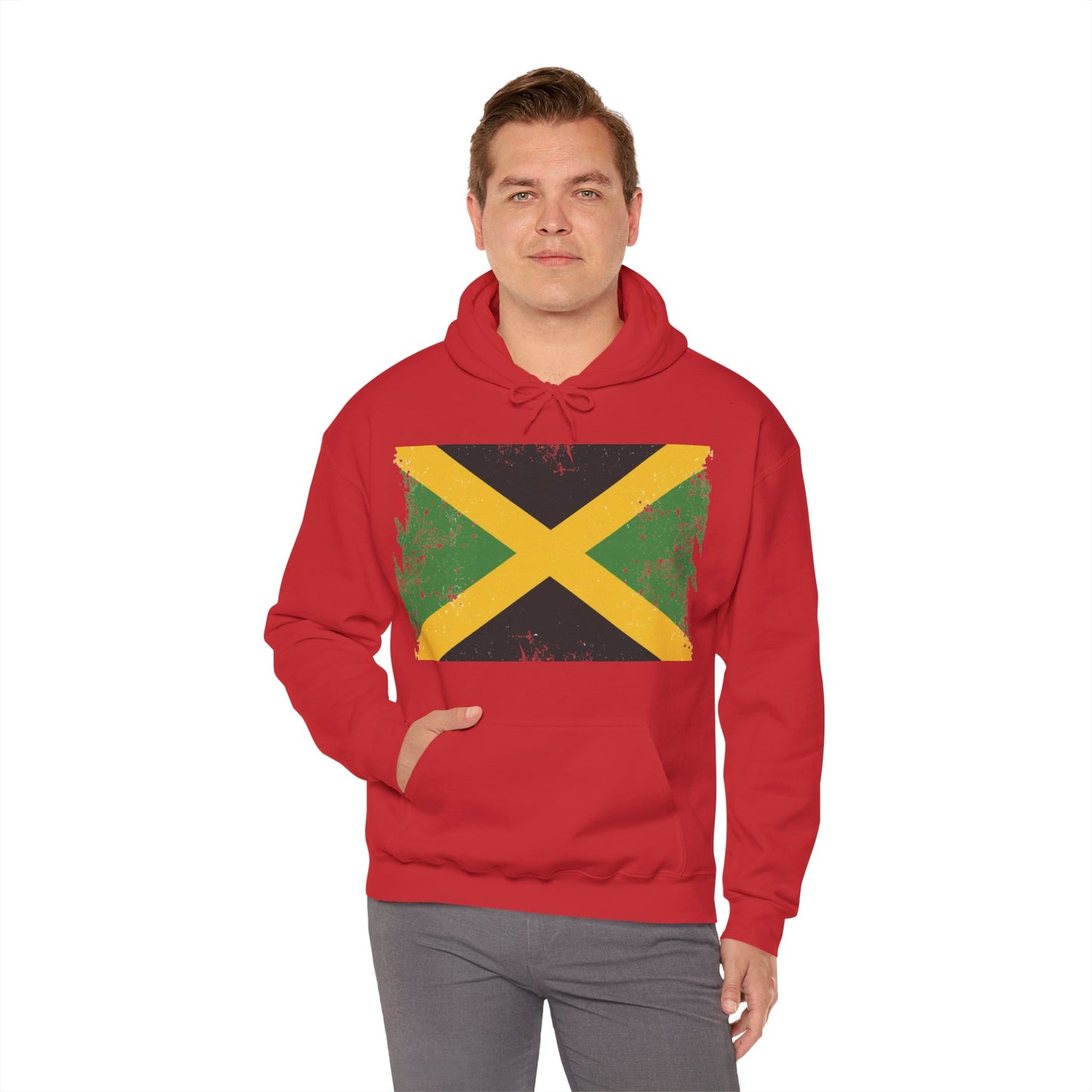 Jamaican Flag Hoodie, Unisex Heavy Blend Hooded Sweatshirt, Cool Casual Wear, Perfect for Festivals, Celebration Apparel, Gift for him/her