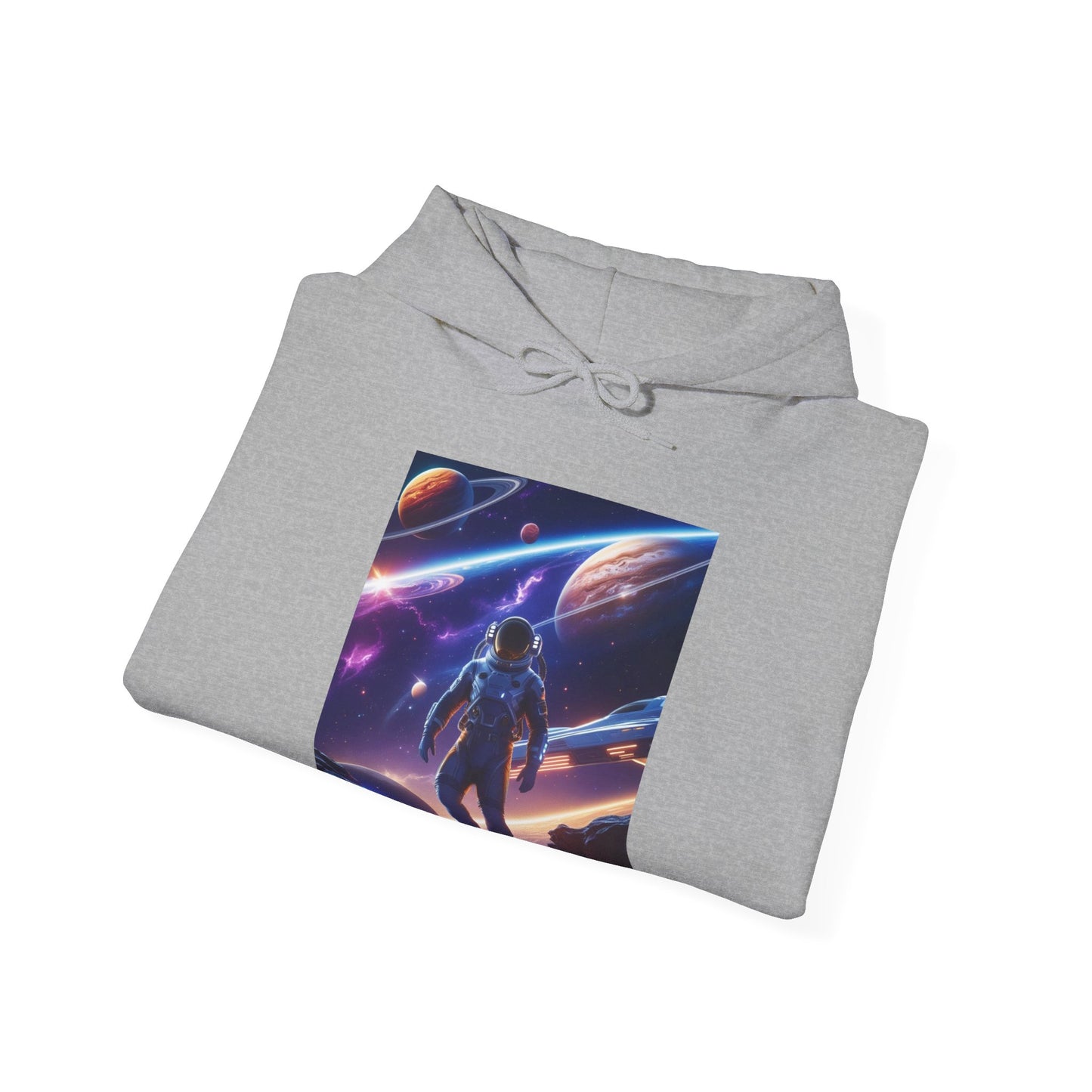 Cosmic Adventure Hooded Sweatshirt - Starry Night Graphic Unisex Sweatshirt