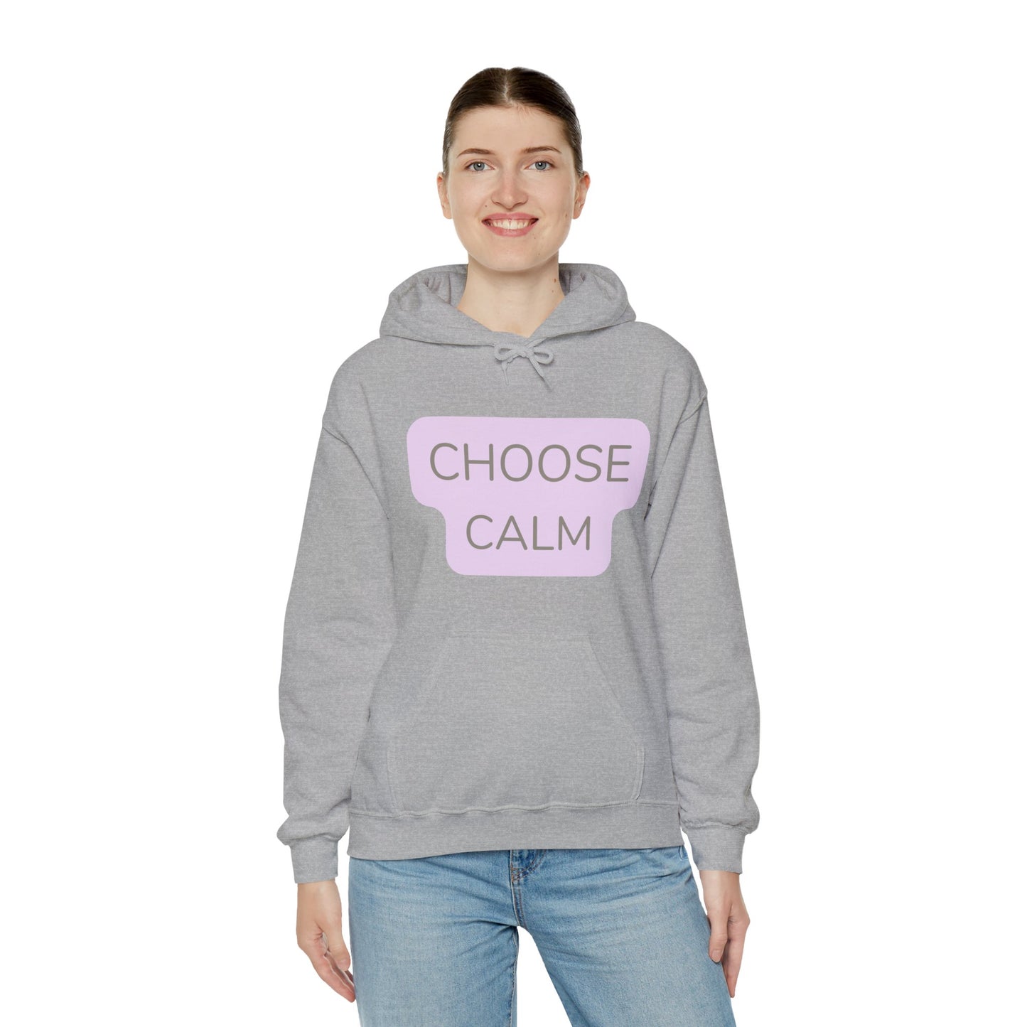 Hoodie Unisex Heavy Blend — "Choose Calm" Pastel Minimalist Relaxation Pullover