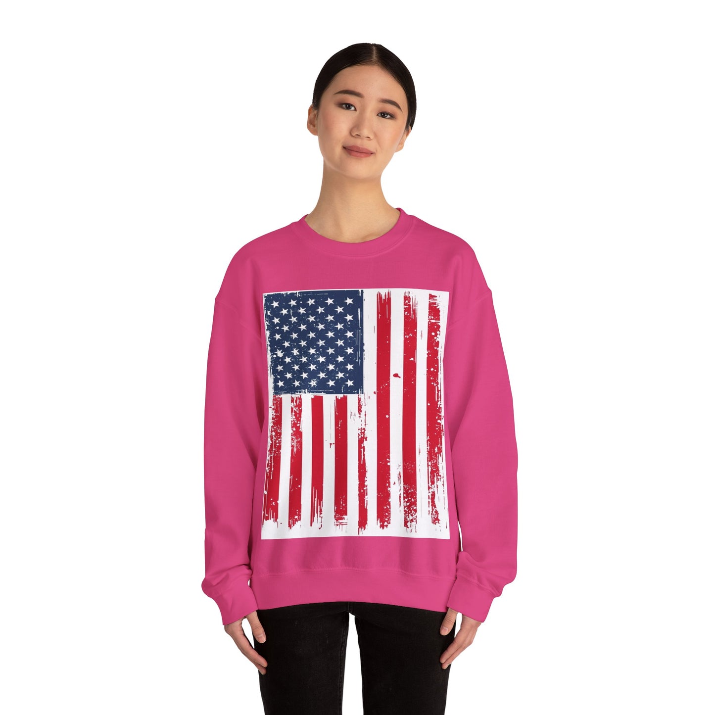 USA Flag Unisex Heavy Blend™ Crewneck Sweatshirt