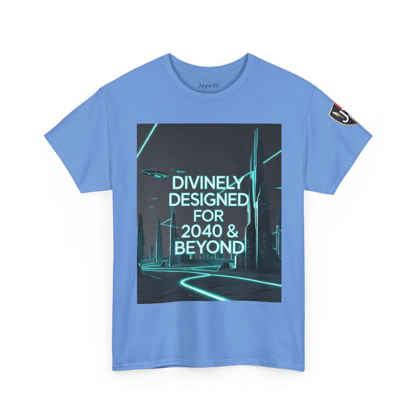 Futuristic Urban Tee for Tech Lovers - Unisex Heavy Cotton