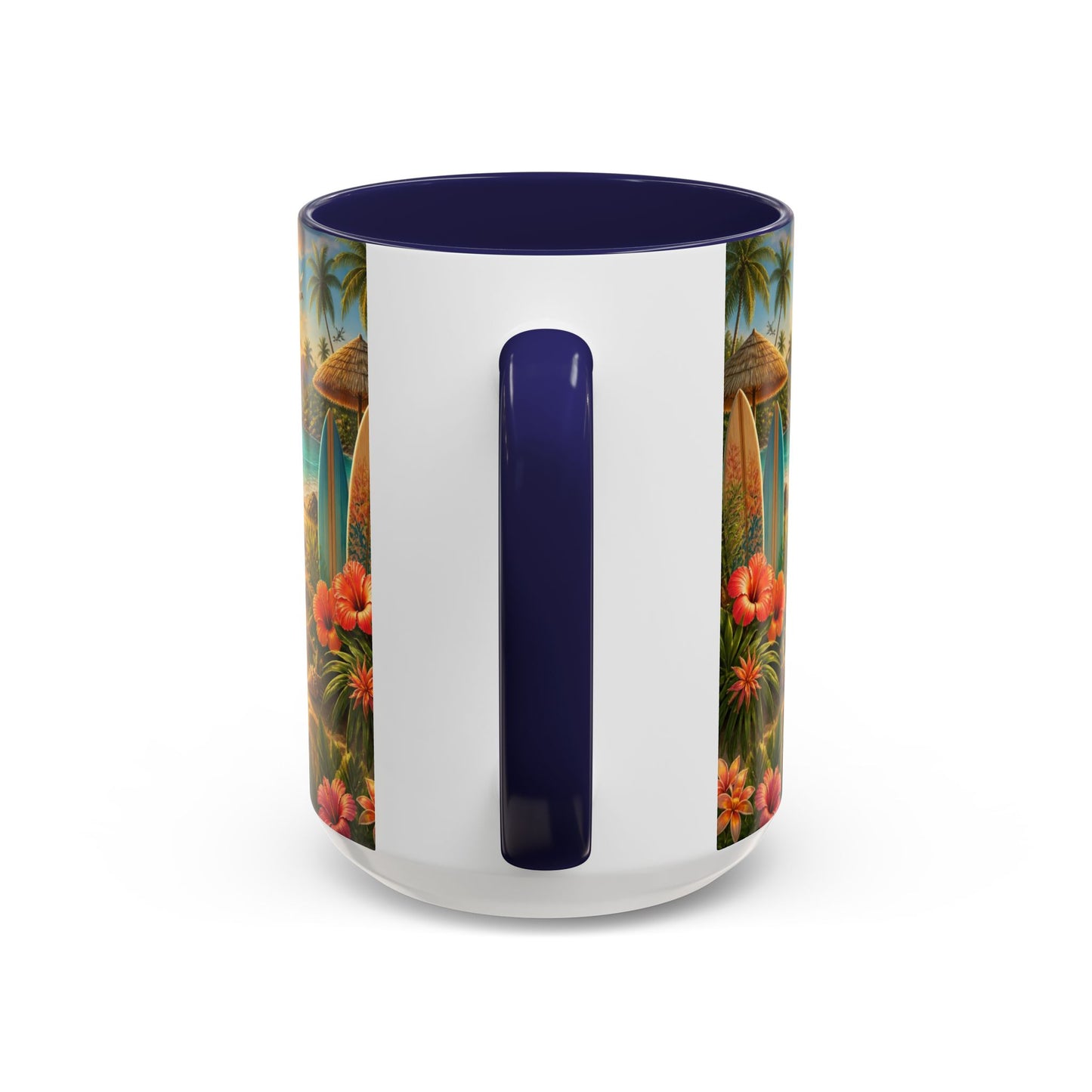 Tropical Beach Coffee Mug – Sunset Luau Hawaiian Floral Accent
