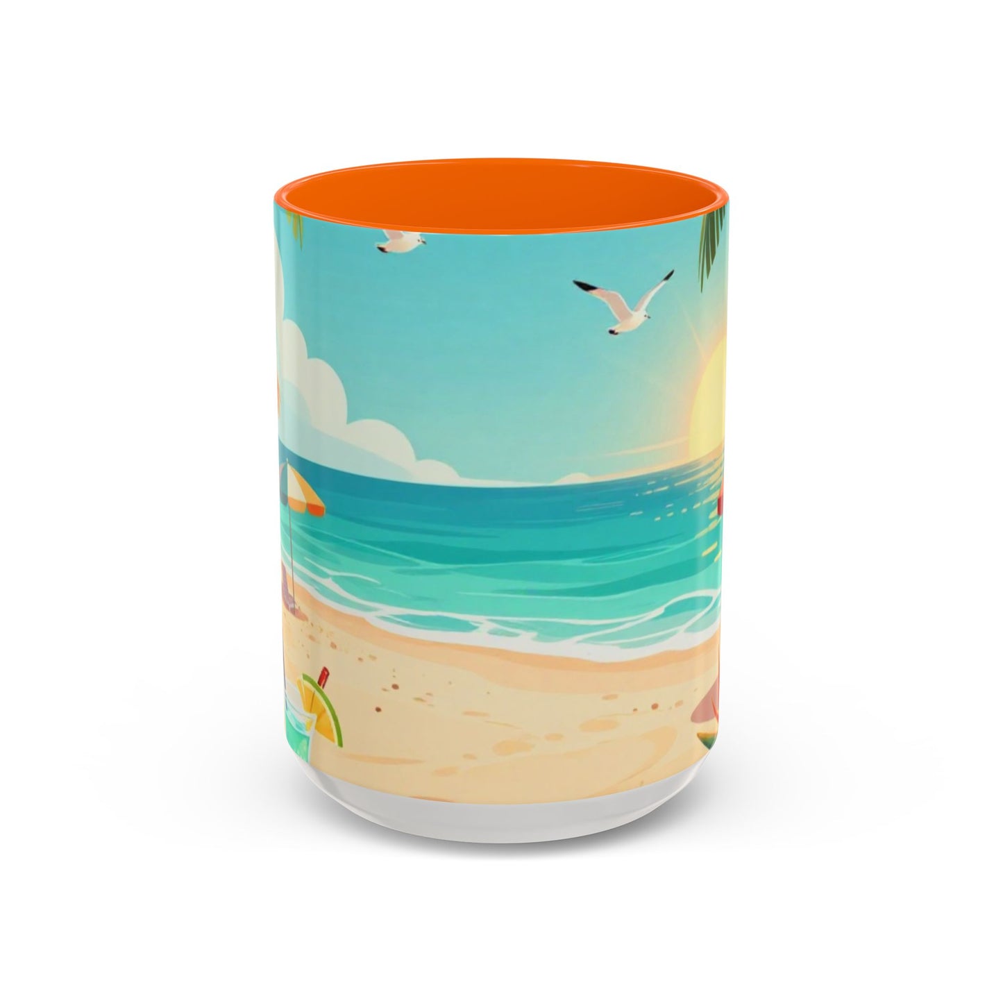 Beach Sunrise Coffee Mug — Tropical Ocean Scene Accent Mug (11/15oz)