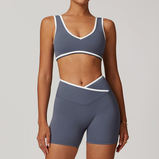 Women’s Cross High-Top Sports Suit – 2-Piece Yoga & Fitness Set