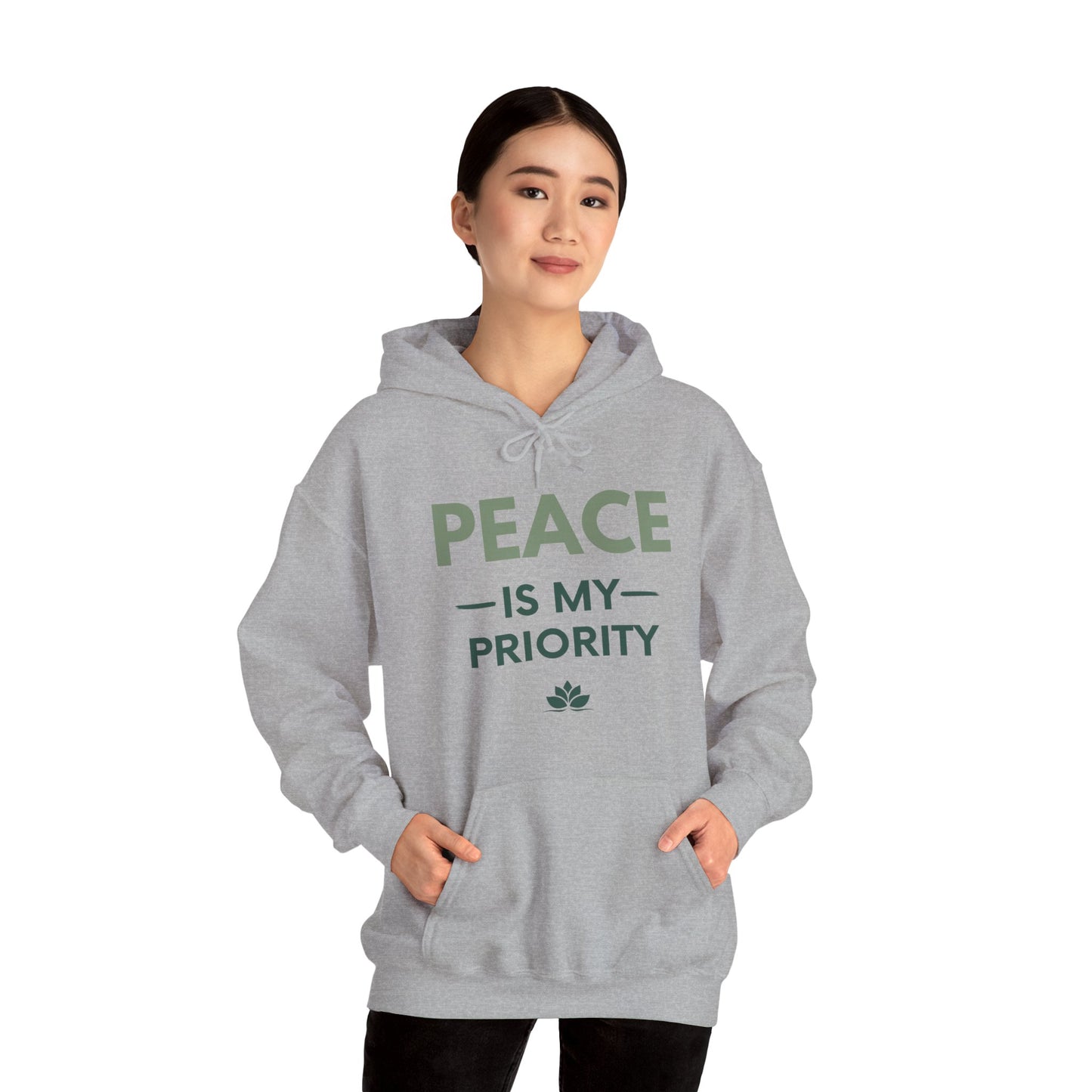 Peace Is My Priority Unisex Heavy Blend Hoodie — Mindful Comfort Sweatshirt