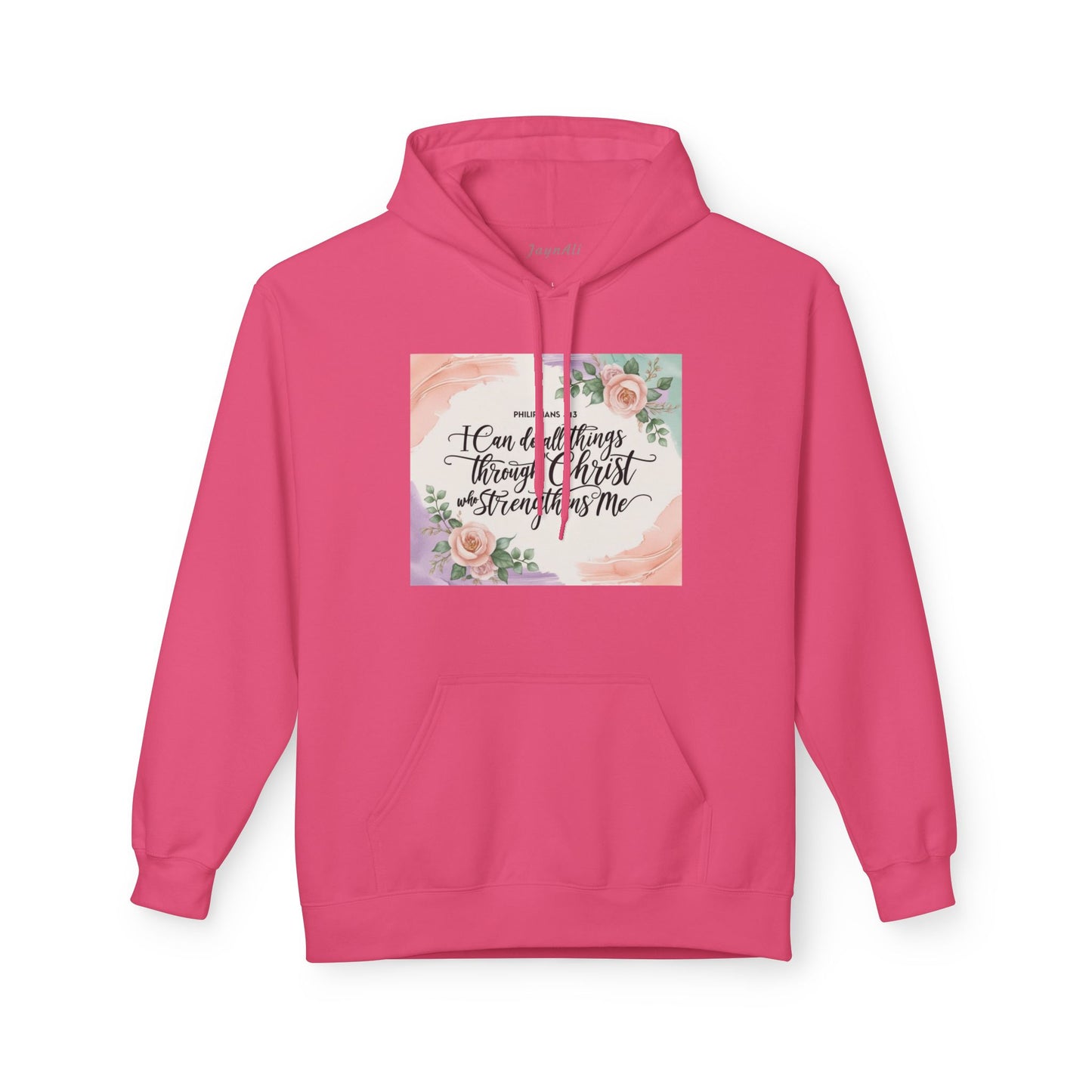 Inspirational Floral Fleece Hoodie – Cozy Motivational Gift